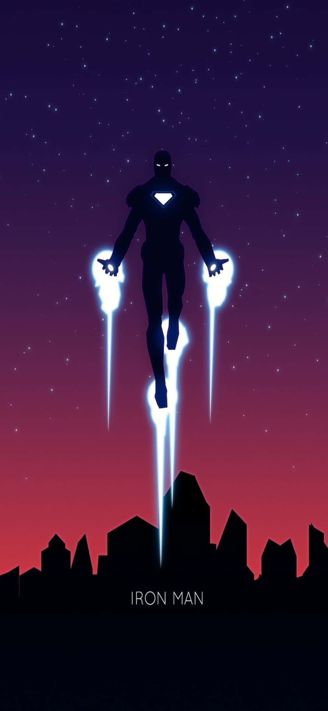 iPhone X Iron Man baggrund Iron Man sort dragt flyvende Wallpapers