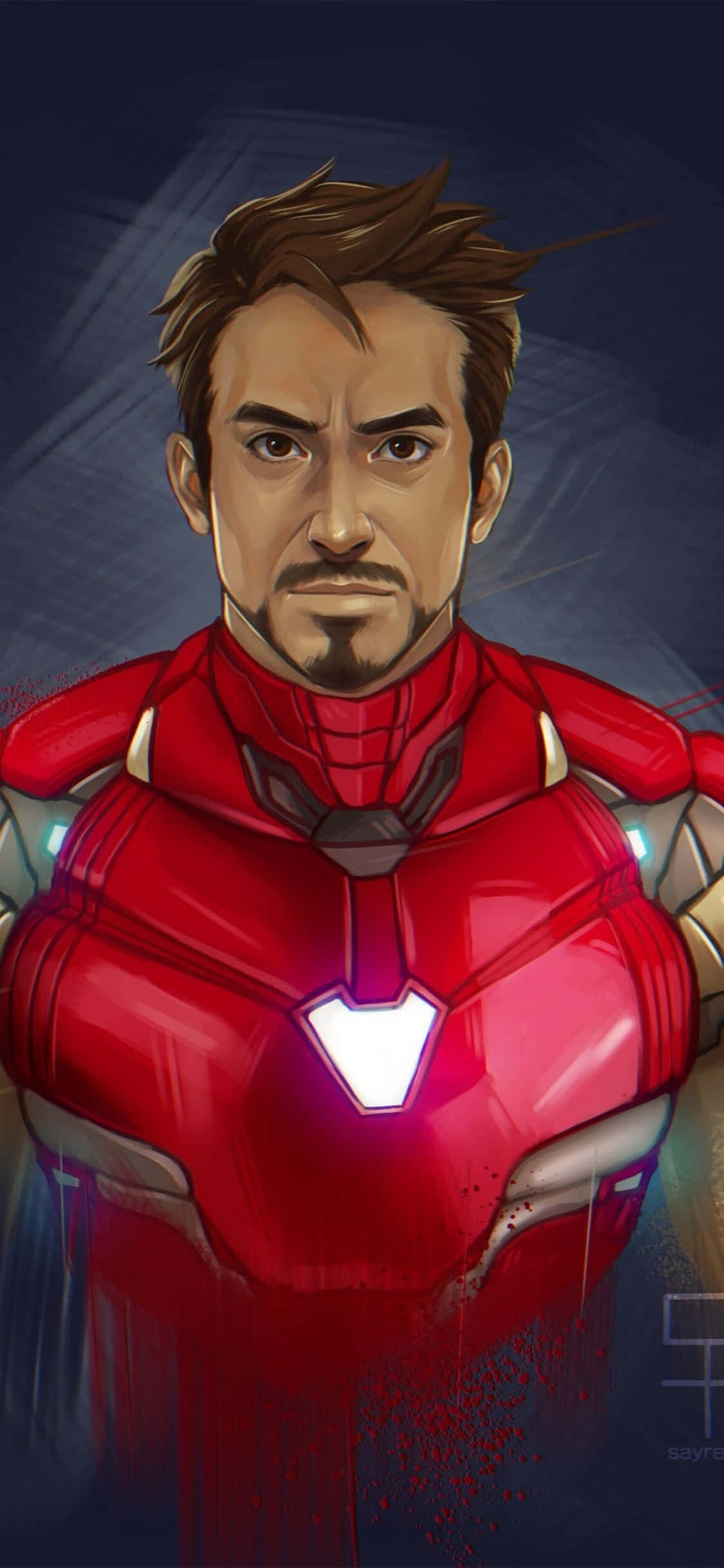 iPhone X Iron Man baggrund med fanart-maleri Wallpapers