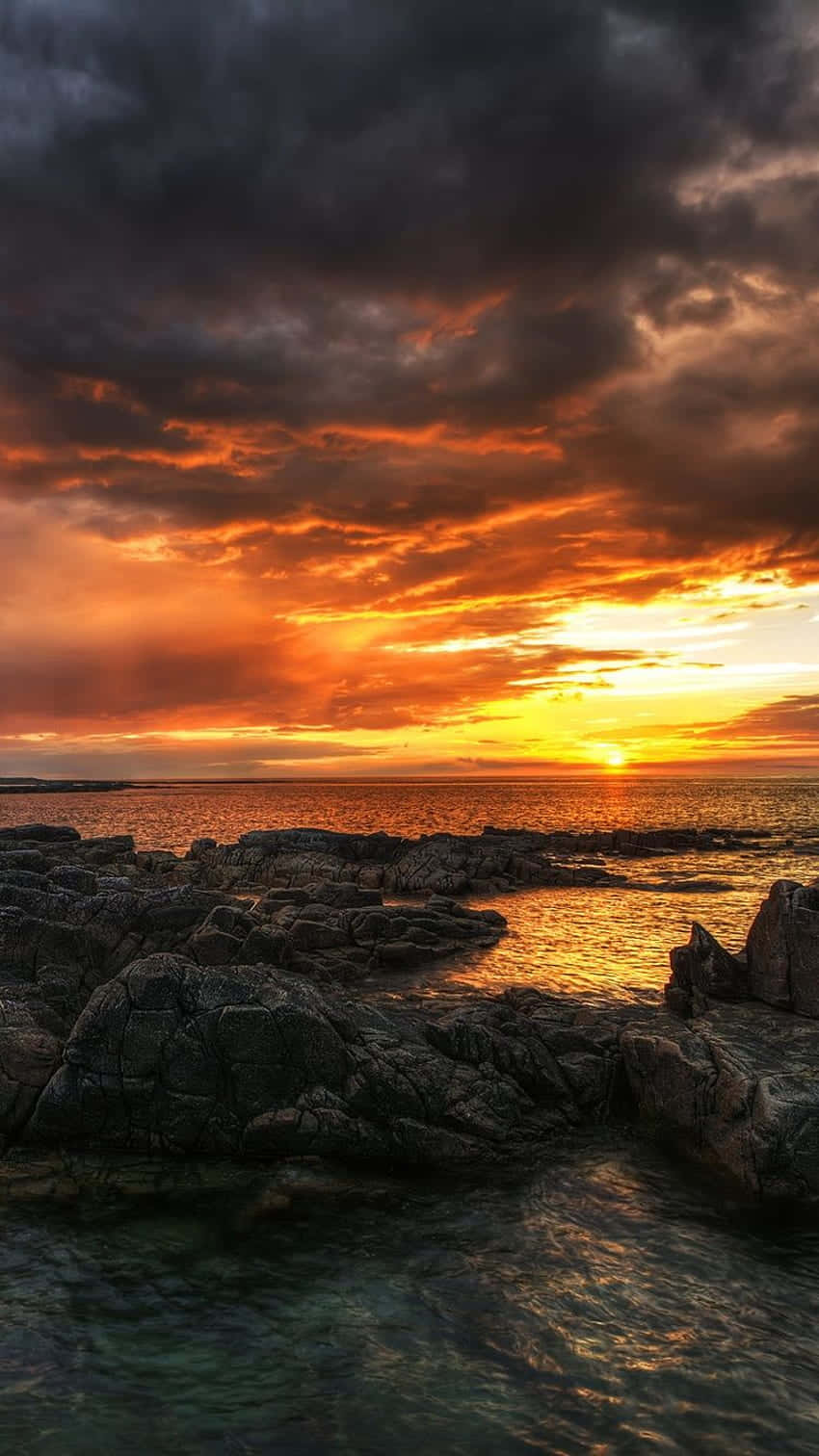 iPhone X Malibu Baggrund Stormfuld Solnedgangshimmel Wallpapers