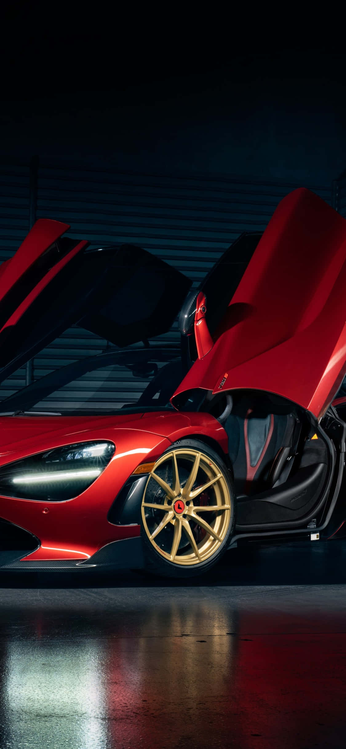 iPhone X McLaren 720s Rød Dør Baggrund Wallpapers