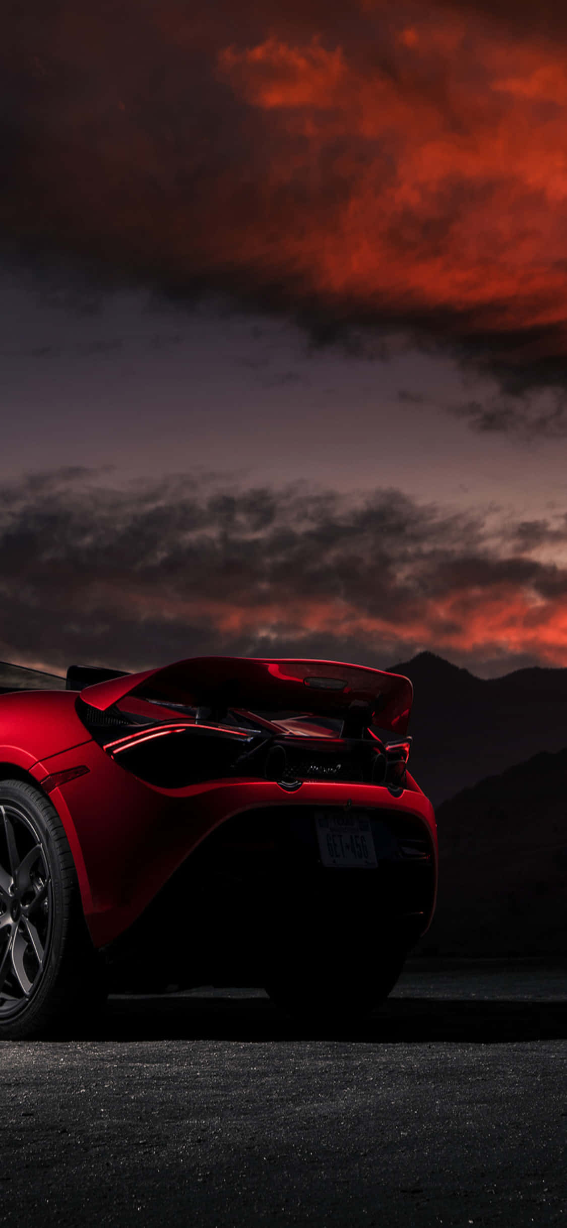 iPhone X McLaren 720s rød solnedgangsbaggrund Wallpapers