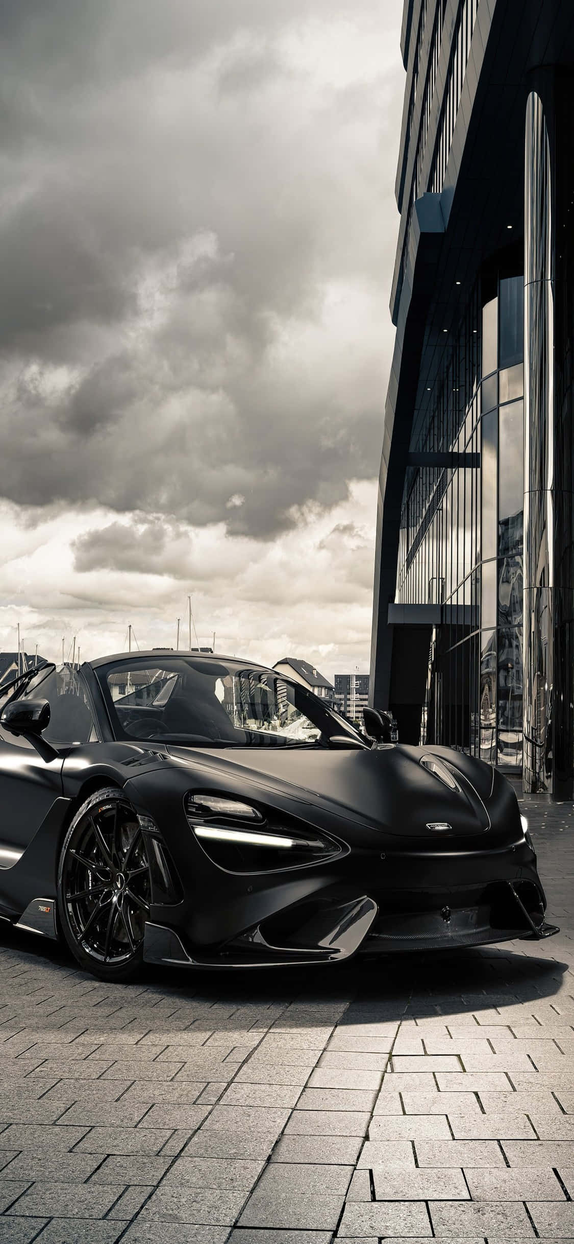 iPhone X Mclaren 720s Sort Hvid Baggrund Wallpapers