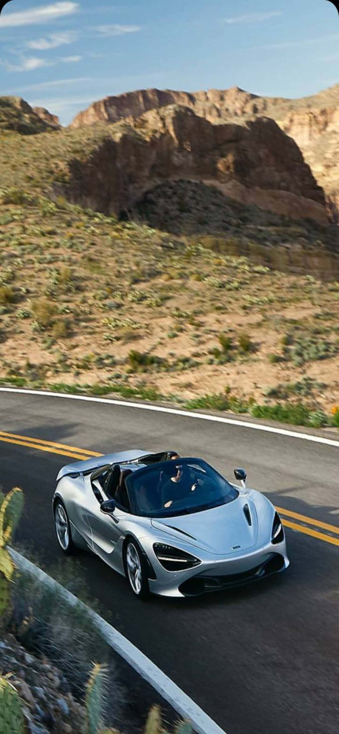 iPhone X Mclaren 720s Spider Ørken Baggrund Wallpapers
