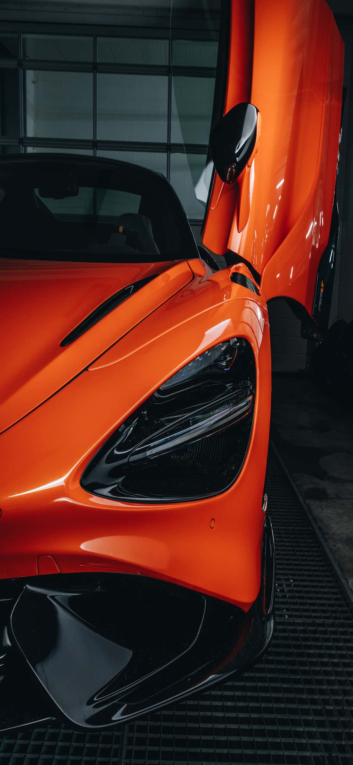 iPhone X Mclaren 720s Orange Dør Baggrund Wallpapers