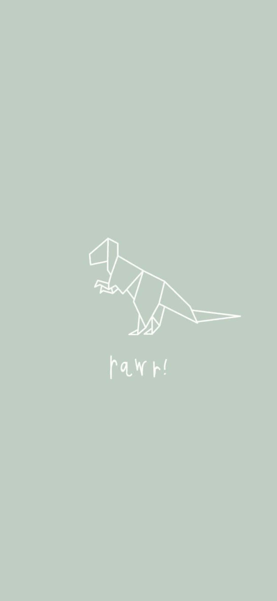 iPhone X minimal dinosaur tegning baggrund Wallpapers