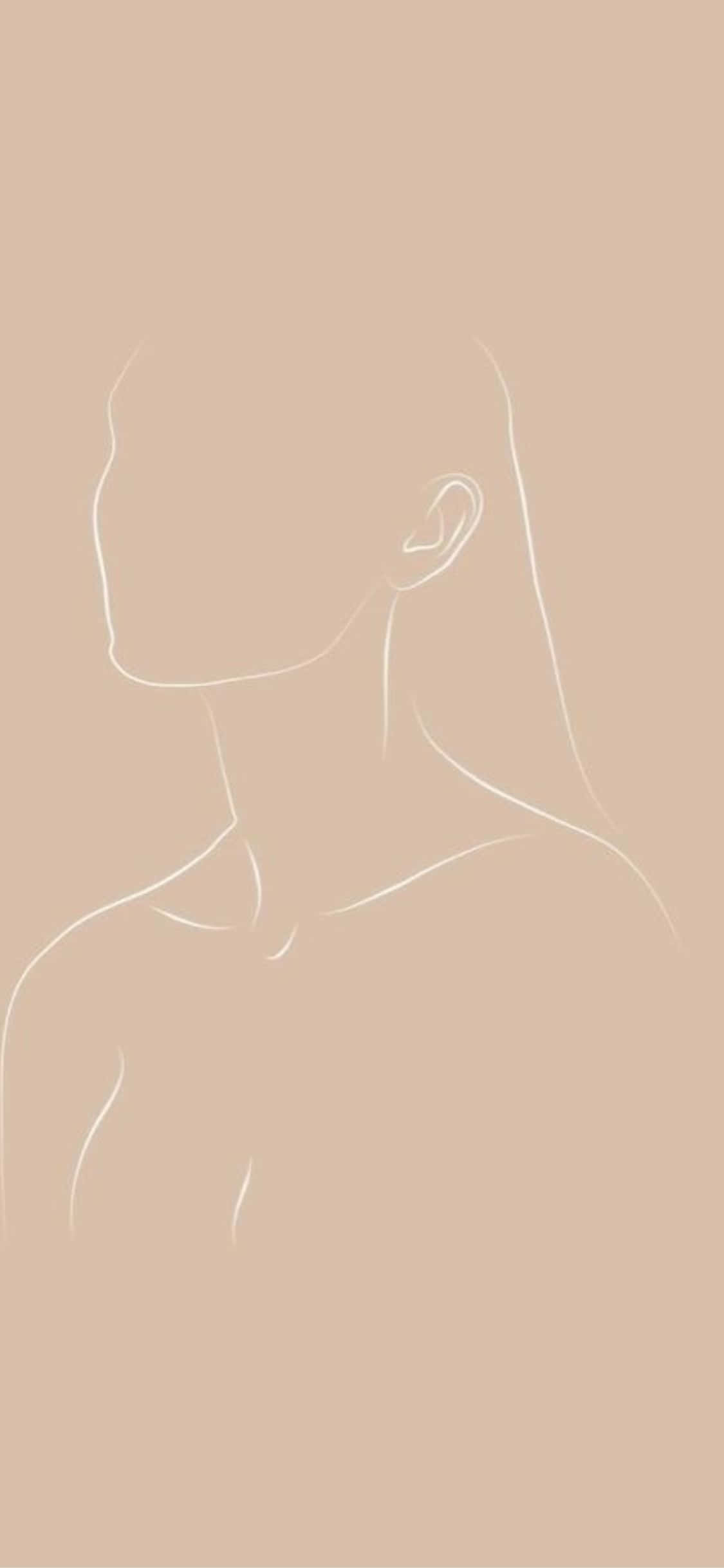 iPhone X Minimal dame linjekunst baggrund Wallpapers