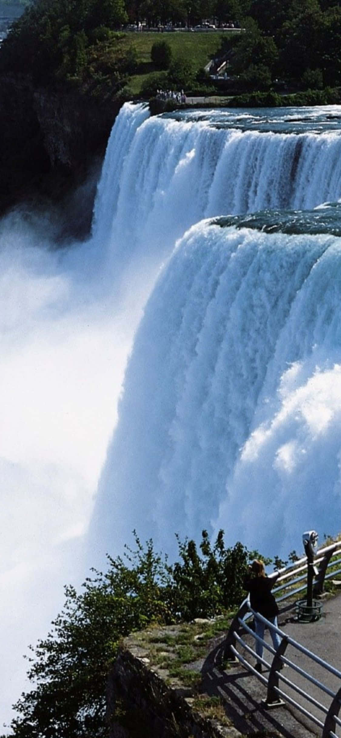 iPhone X Niagara Vandfald Sidevisning Baggrund Wallpapers