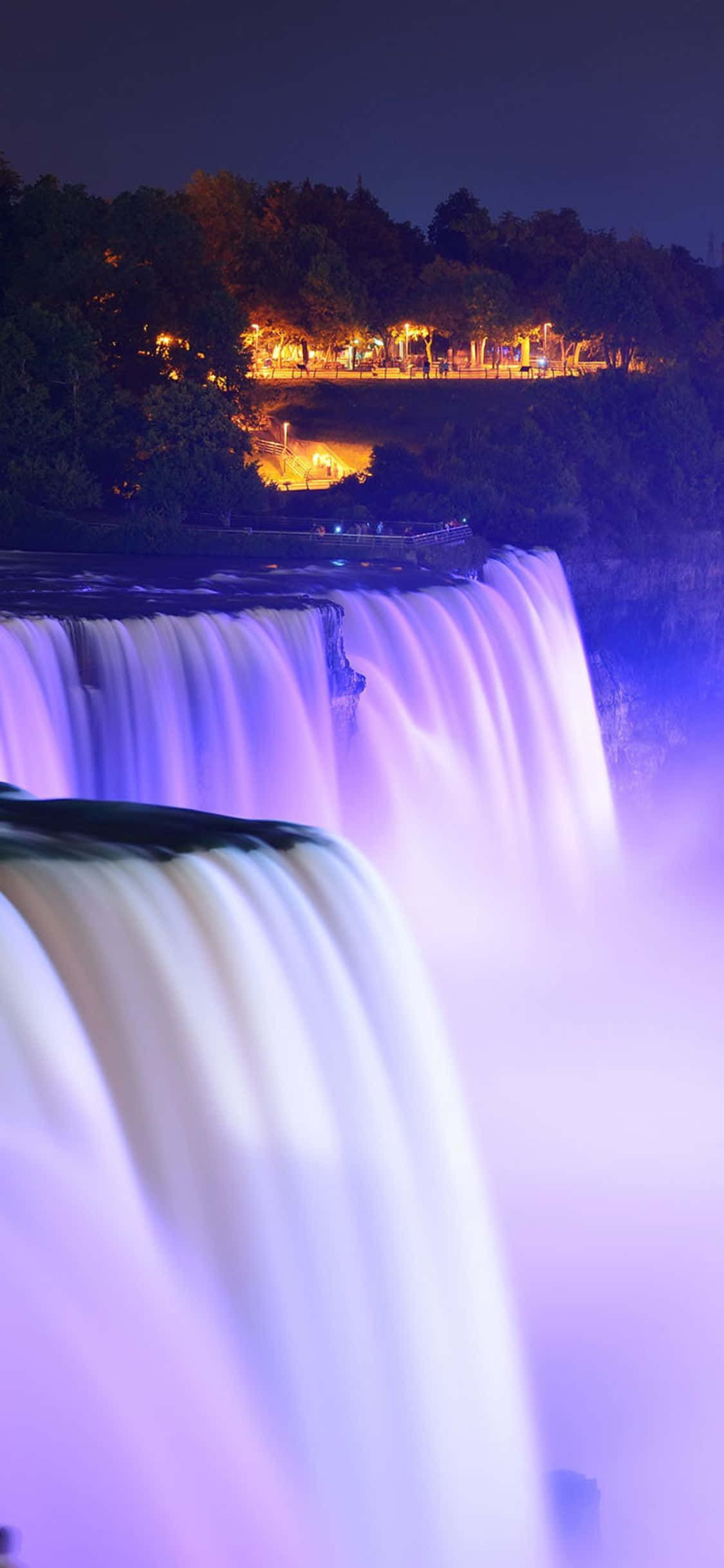 iPhone X Niagara Falls Lysende Baggrund Wallpapers