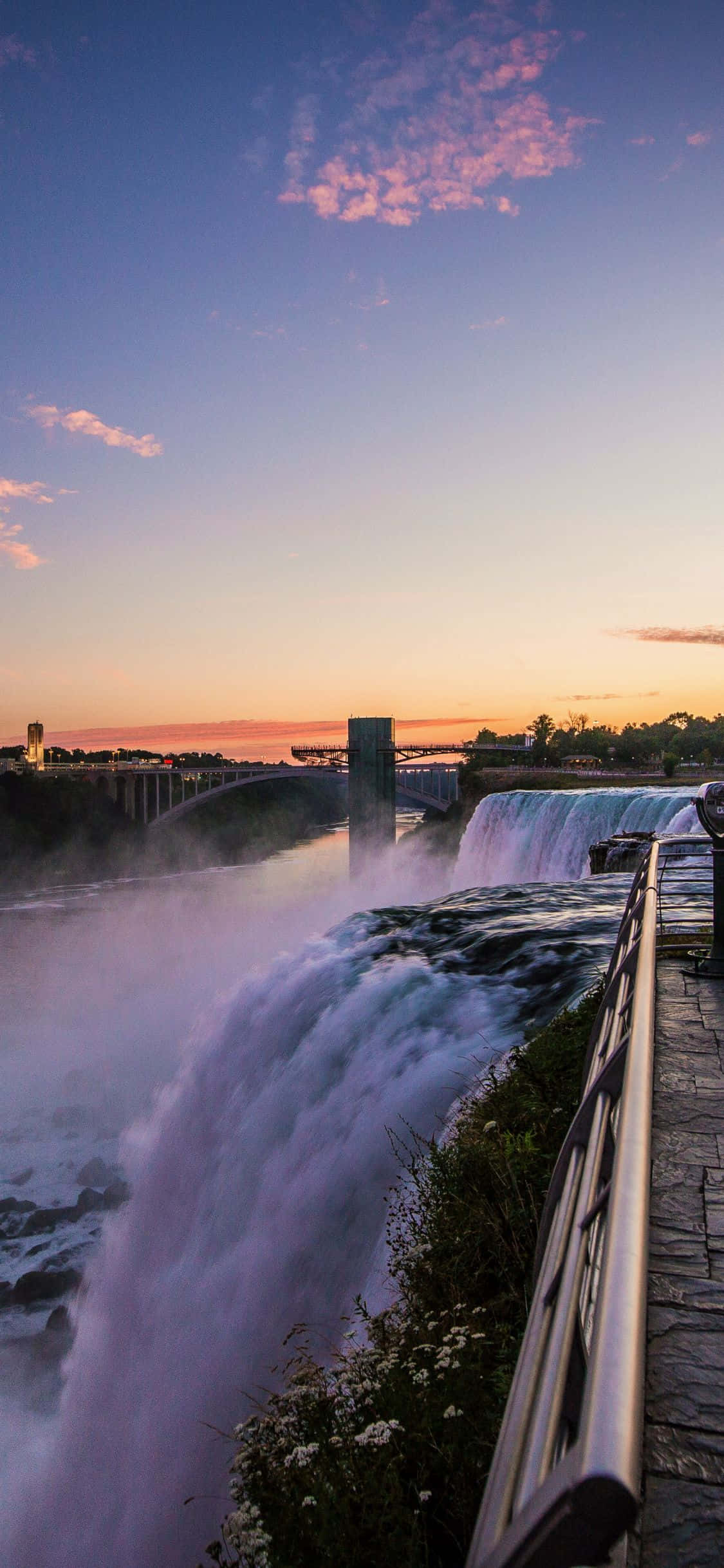 iPhone X Niagara Falls Solnedgangshimmel Baggrund Wallpapers