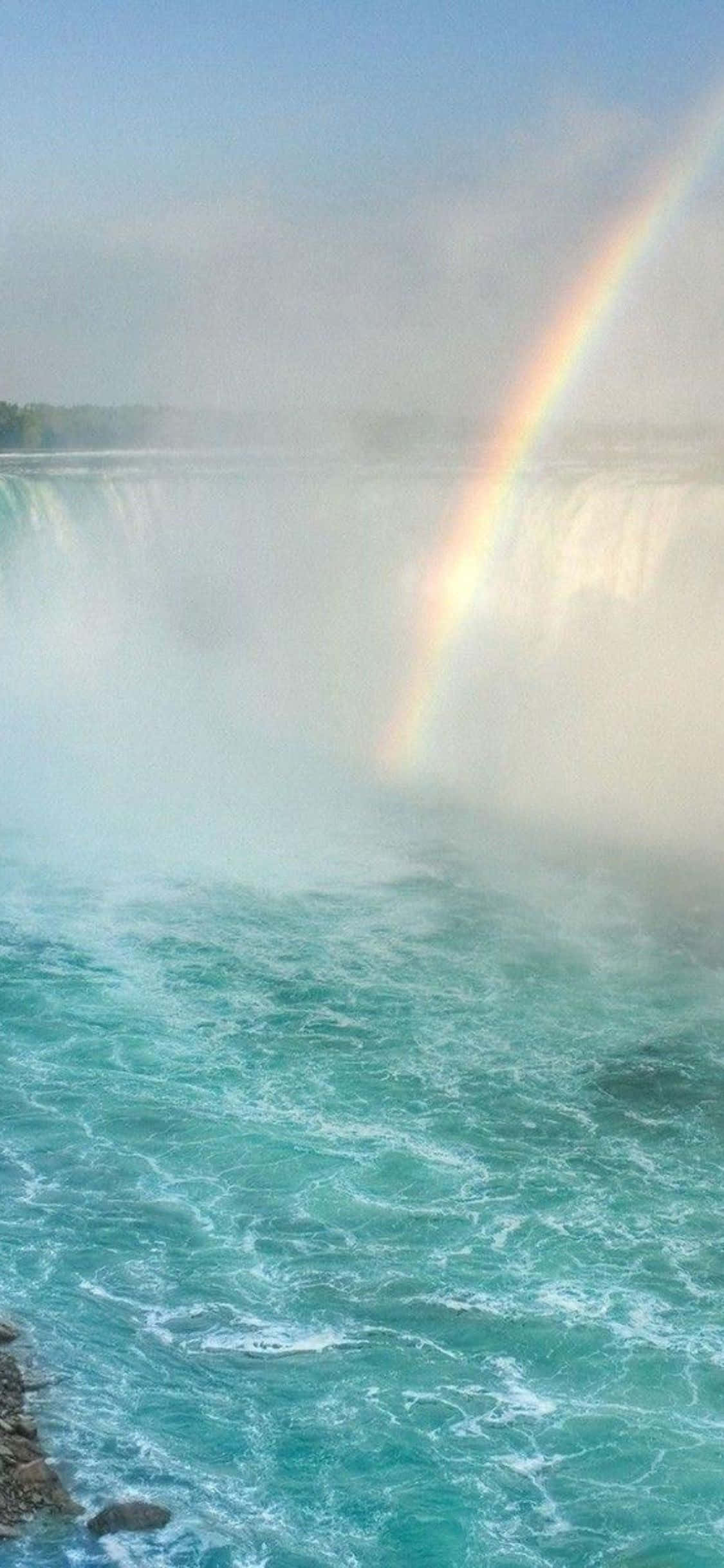 iPhone X Niagara Vandfald Regnbue Baggrund Wallpapers