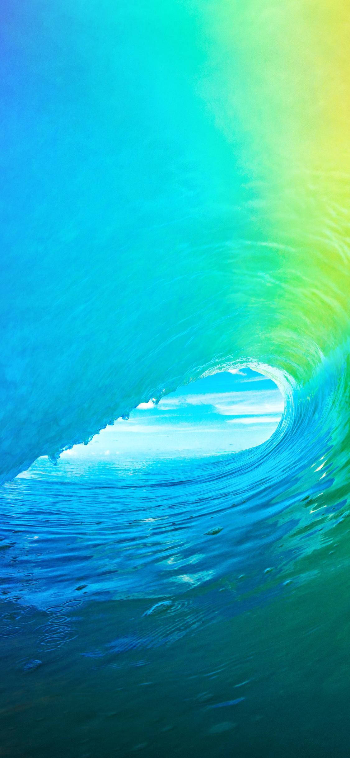 iPhone X Original Ocean Blå Bølger Wallpapers