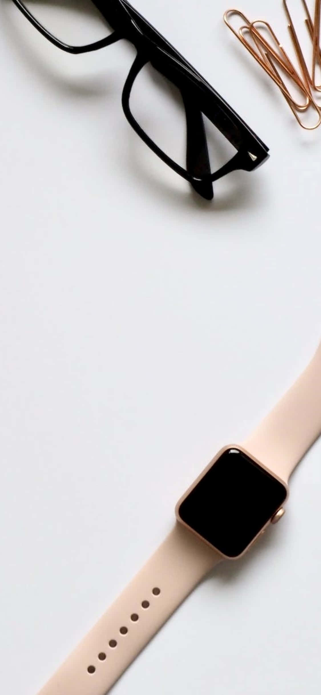 iPhone X Skrivebordsbaggrund Briller Og Et iWatch Wallpapers