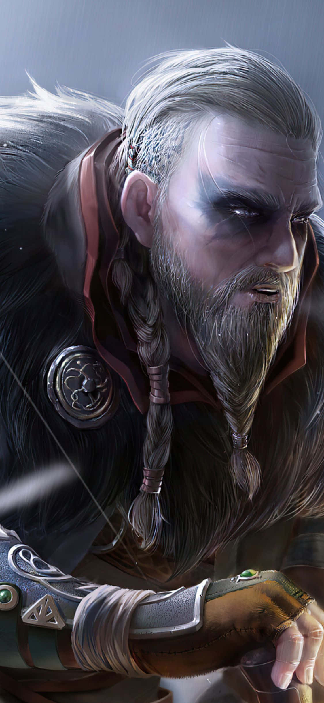 iPhone Xs Assassin's Creed Valhalla Fanart-maleri af Eivor Baggrund Wallpapers
