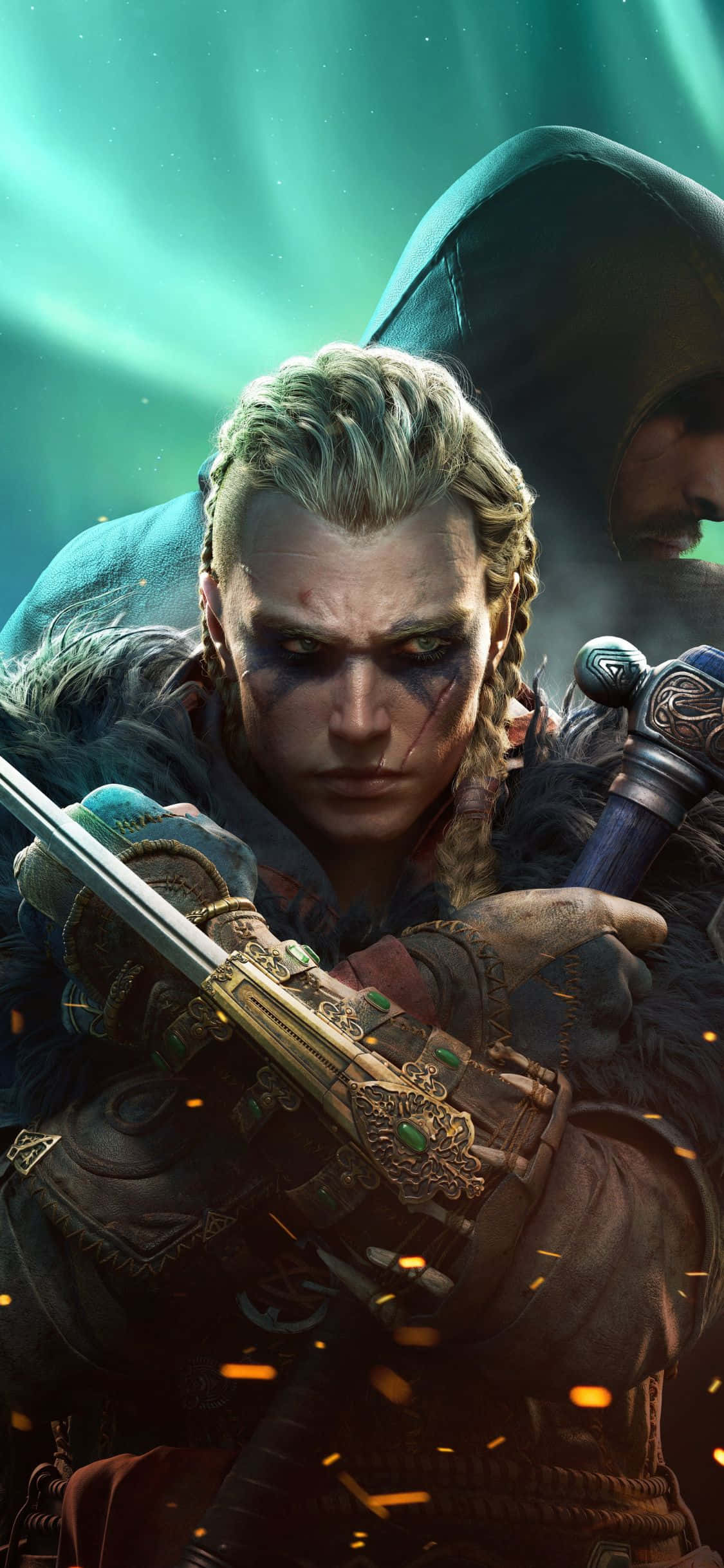 iPhone Xs Assassin's Creed Valhalla Kvindelig Eivor som Assassin Baggrund Wallpapers
