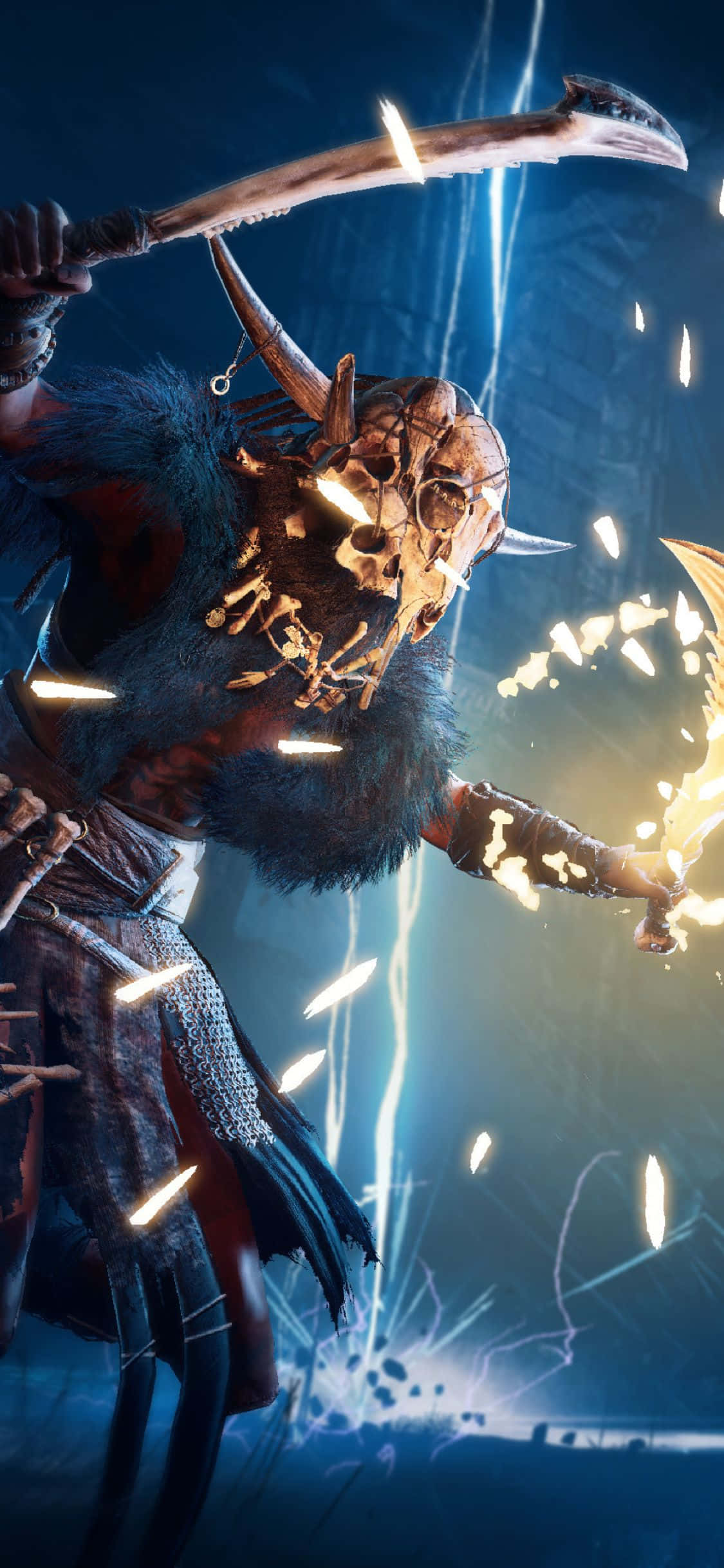 iPhone Xs Assassin's Creed Valhalla Berkelow-monster Baggrund Wallpapers