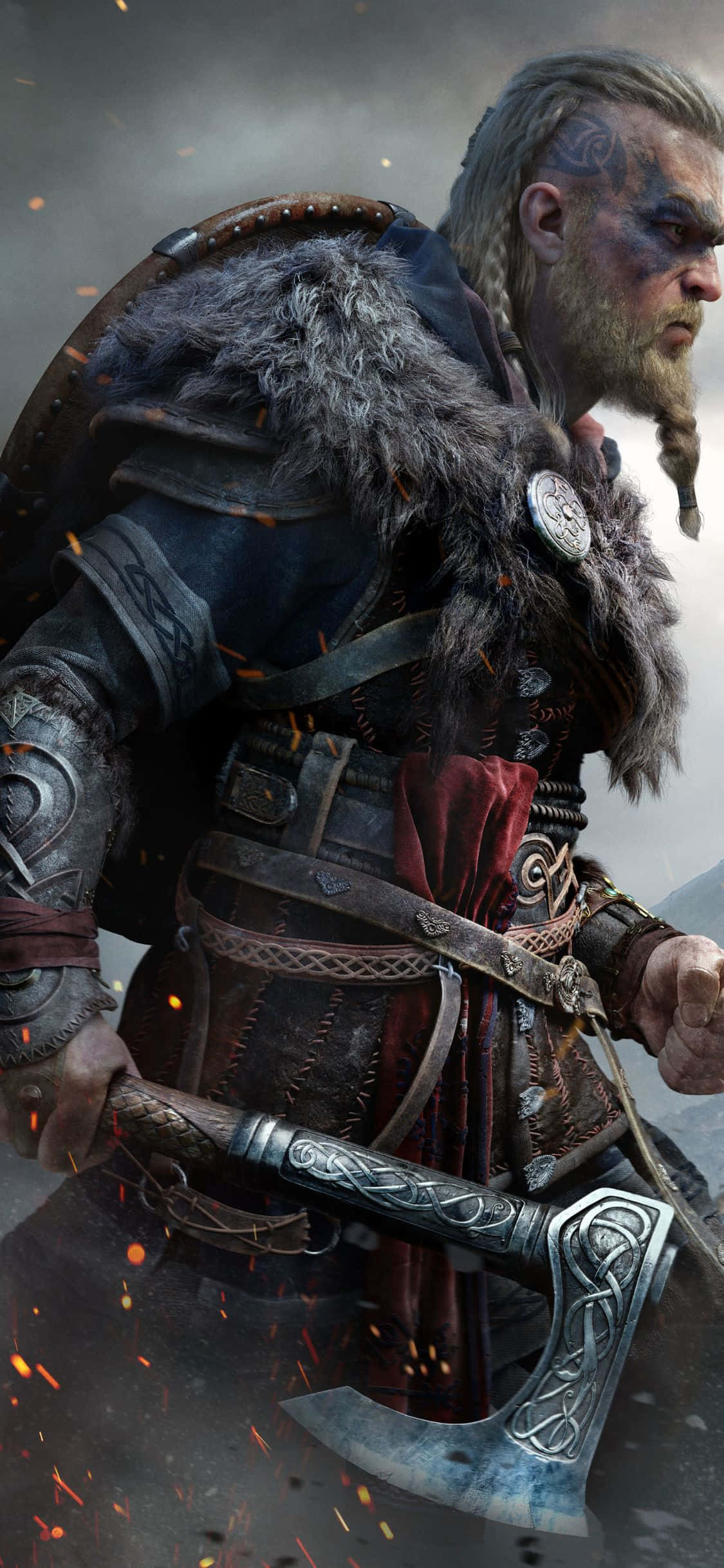 iPhone Xs Assassin's Creed Valhalla Eivor Kampklar Baggrund Wallpapers