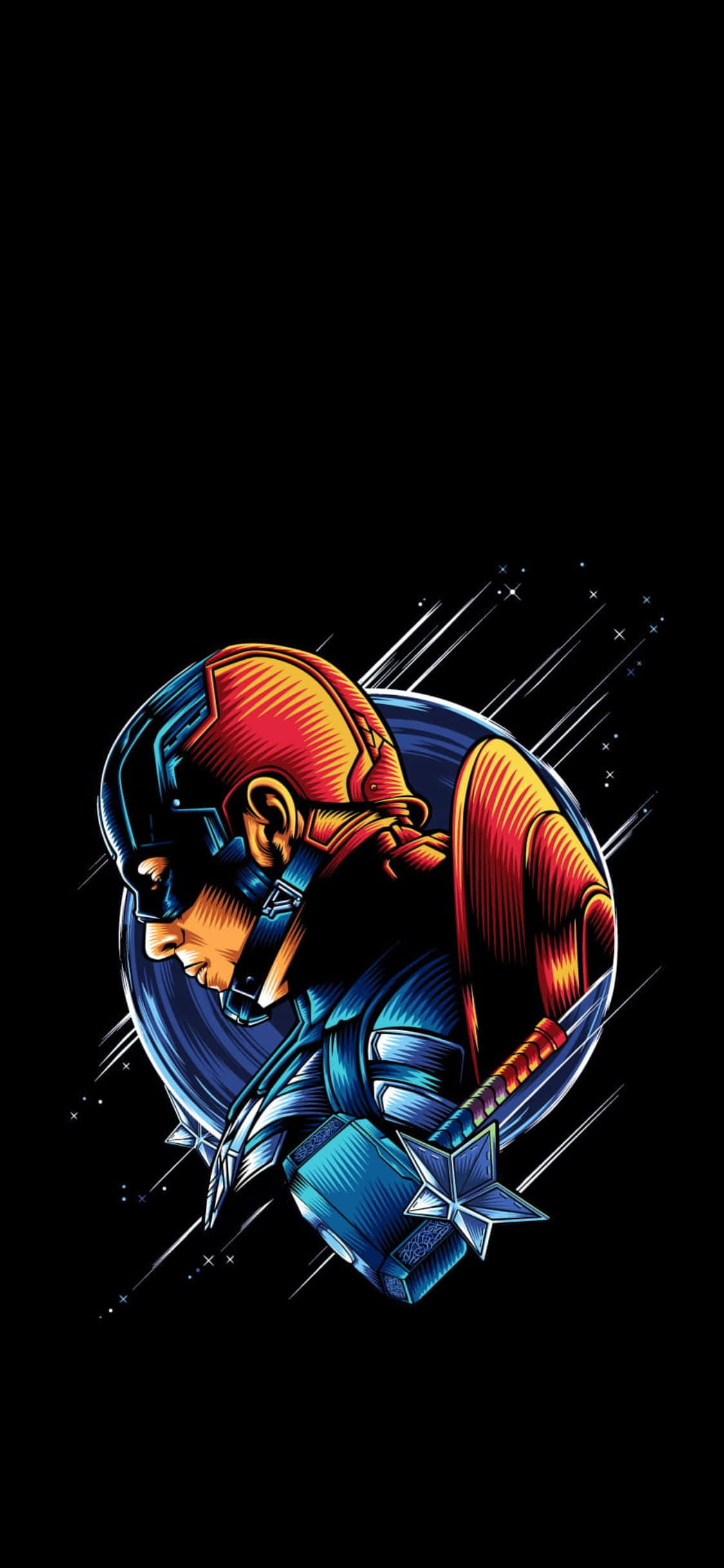iPhone XS Avengers Baggrund Captain America Digital Kunst Wallpapers