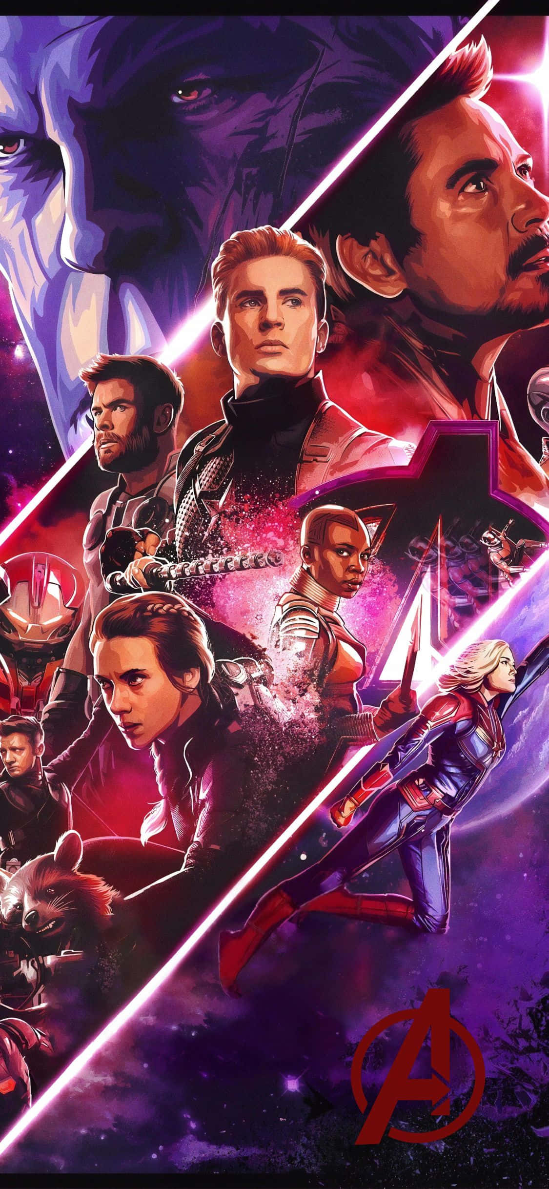 iPhone XS Avengers Baggrund Thanos Og Endgame Heltene Wallpapers