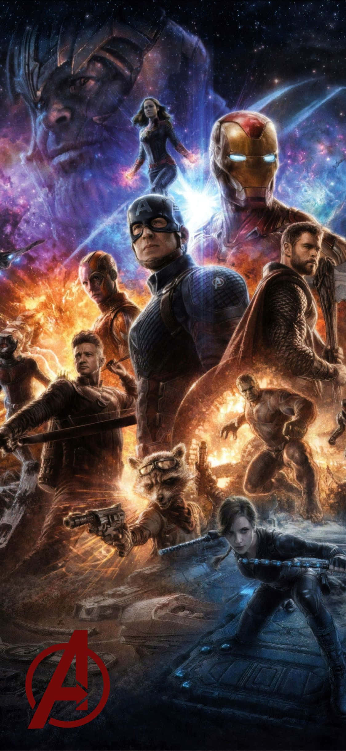 iPhone XS Avengers Baggrund Thanos Og Heltene Wallpapers