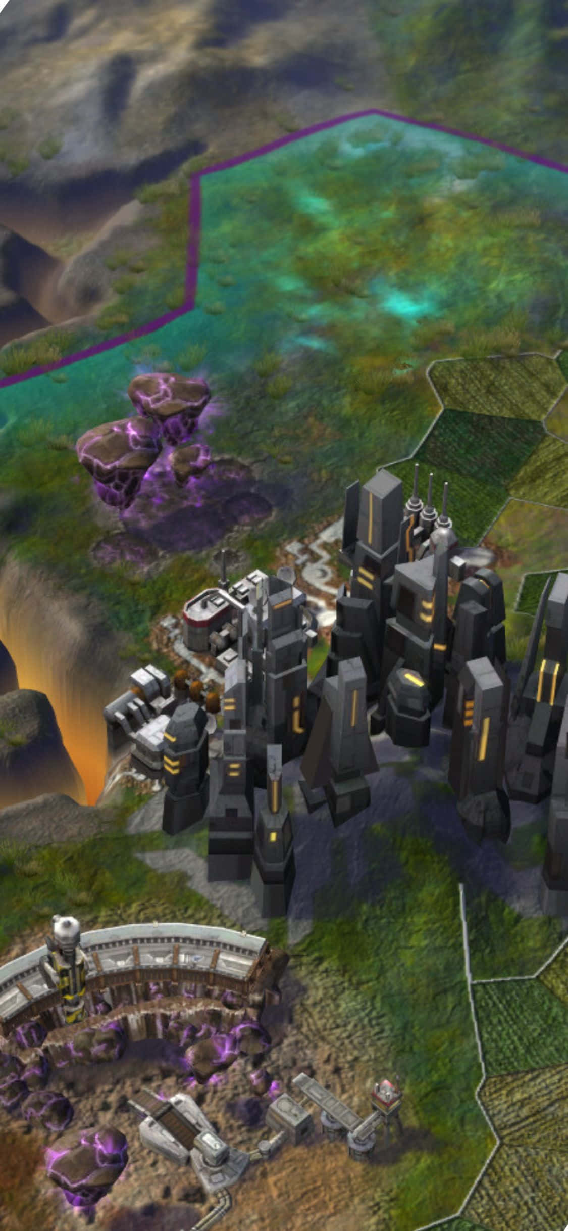 iPhone XS Civilization Beyond Earth kort overhead skud baggrund Wallpapers