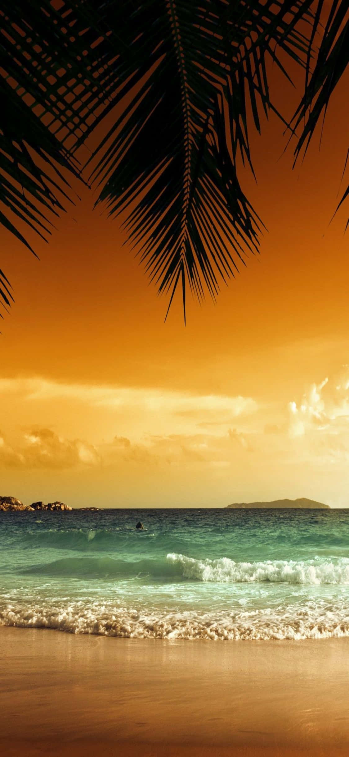 iPhone XS Dramatisk Strandbaggrund Wallpapers