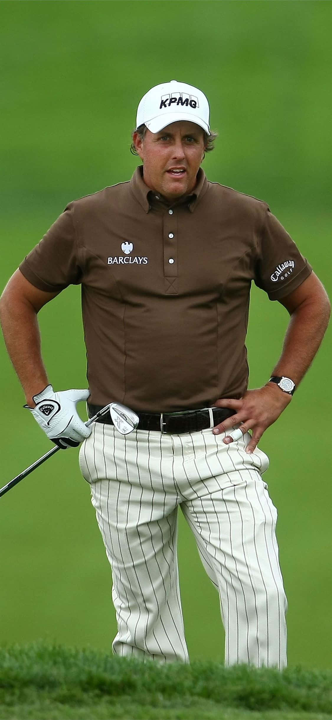 iPhone Xs Golf Baggrund med Phil Mickelson Wallpapers