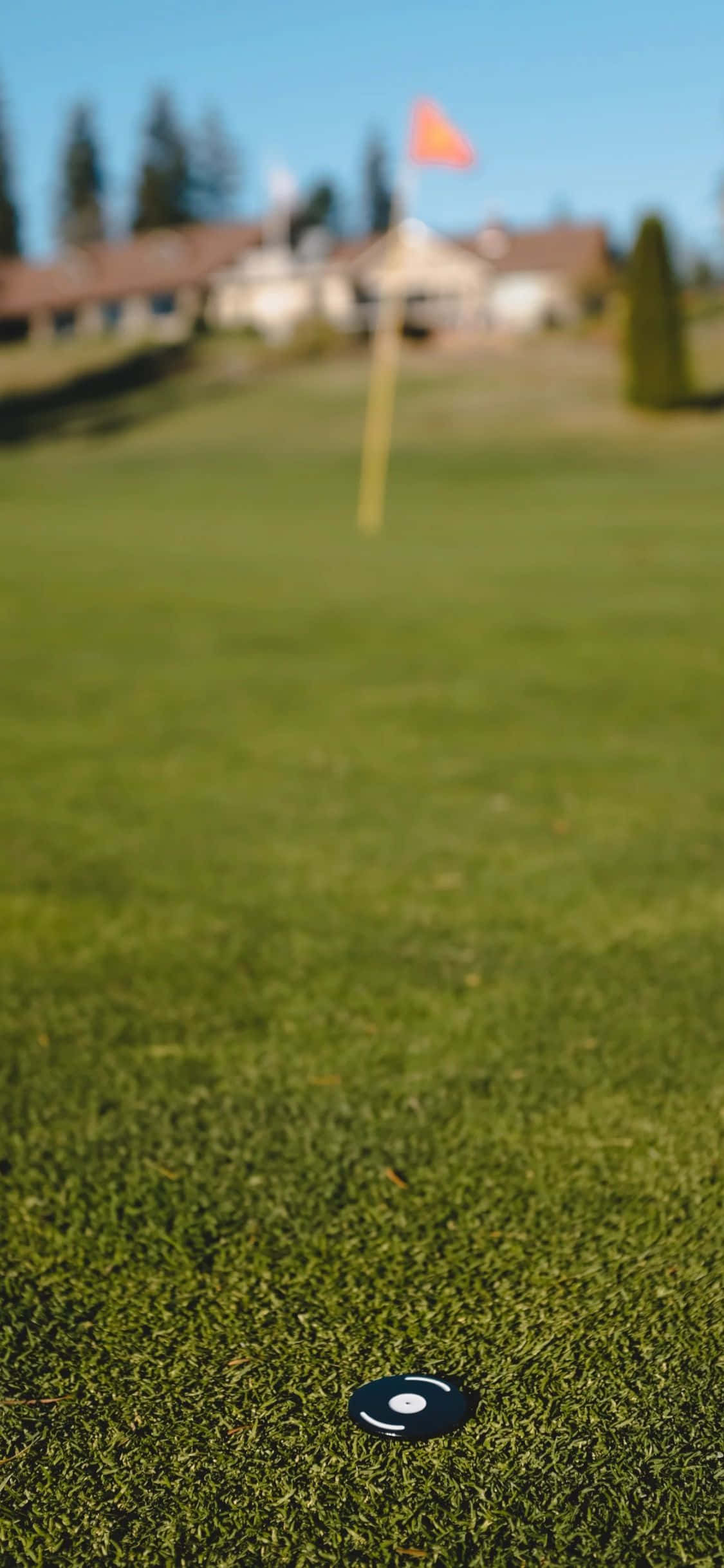 iPhone Xs golfbaggrund CC på golfbane Wallpapers