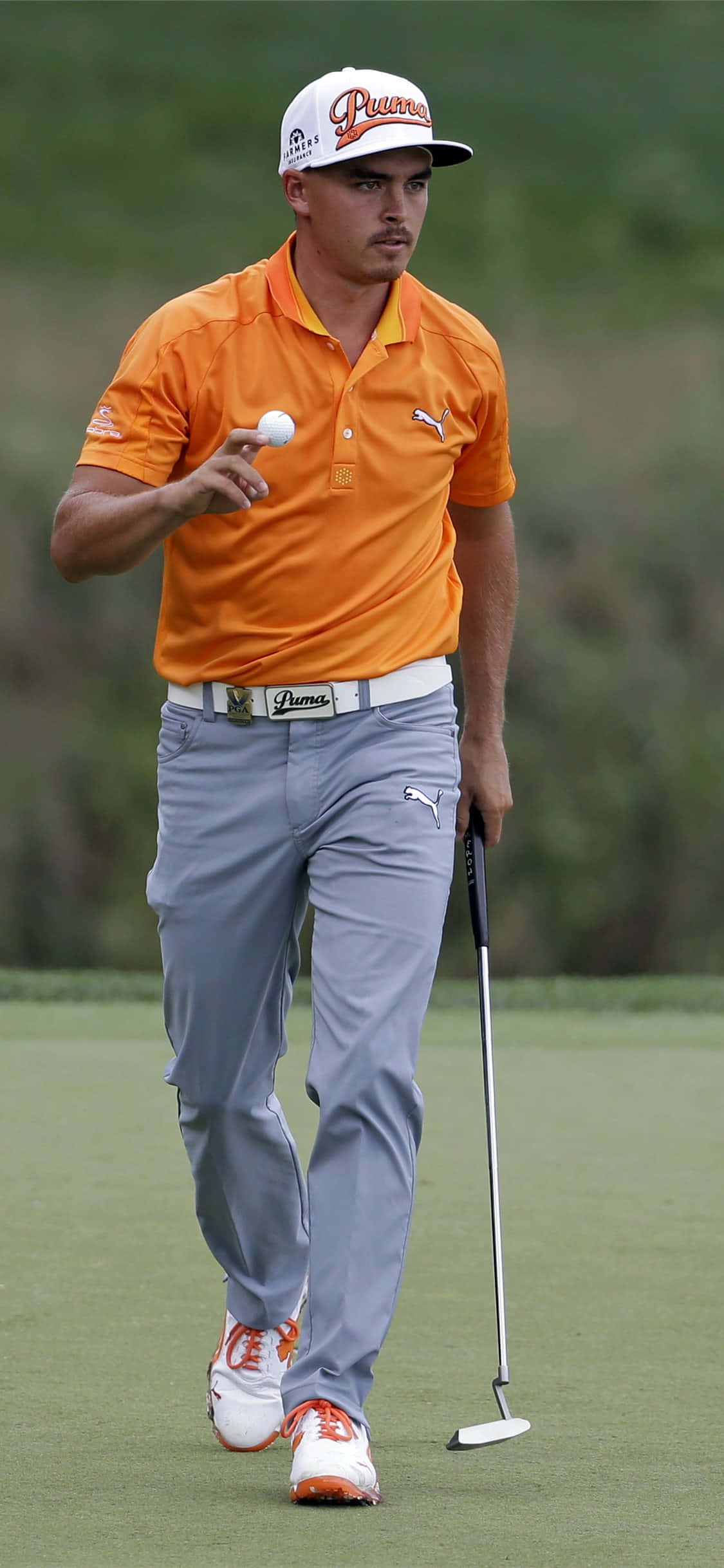 iPhone Xs golfbaggrund med Rickie Fowler Wallpapers