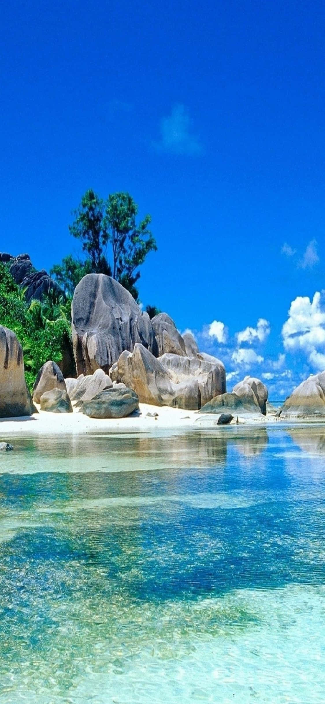 iPhone XS La Digue Strand Baggrund Wallpapers