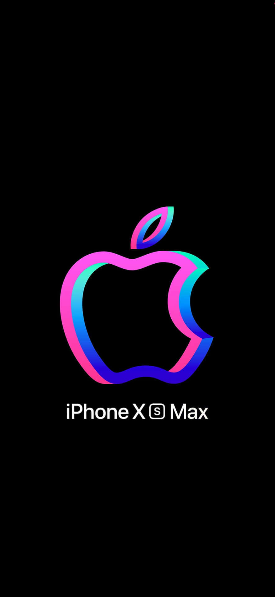 iPhone Xs Max Apple Baggrund Neon Pink Blå Wallpapers