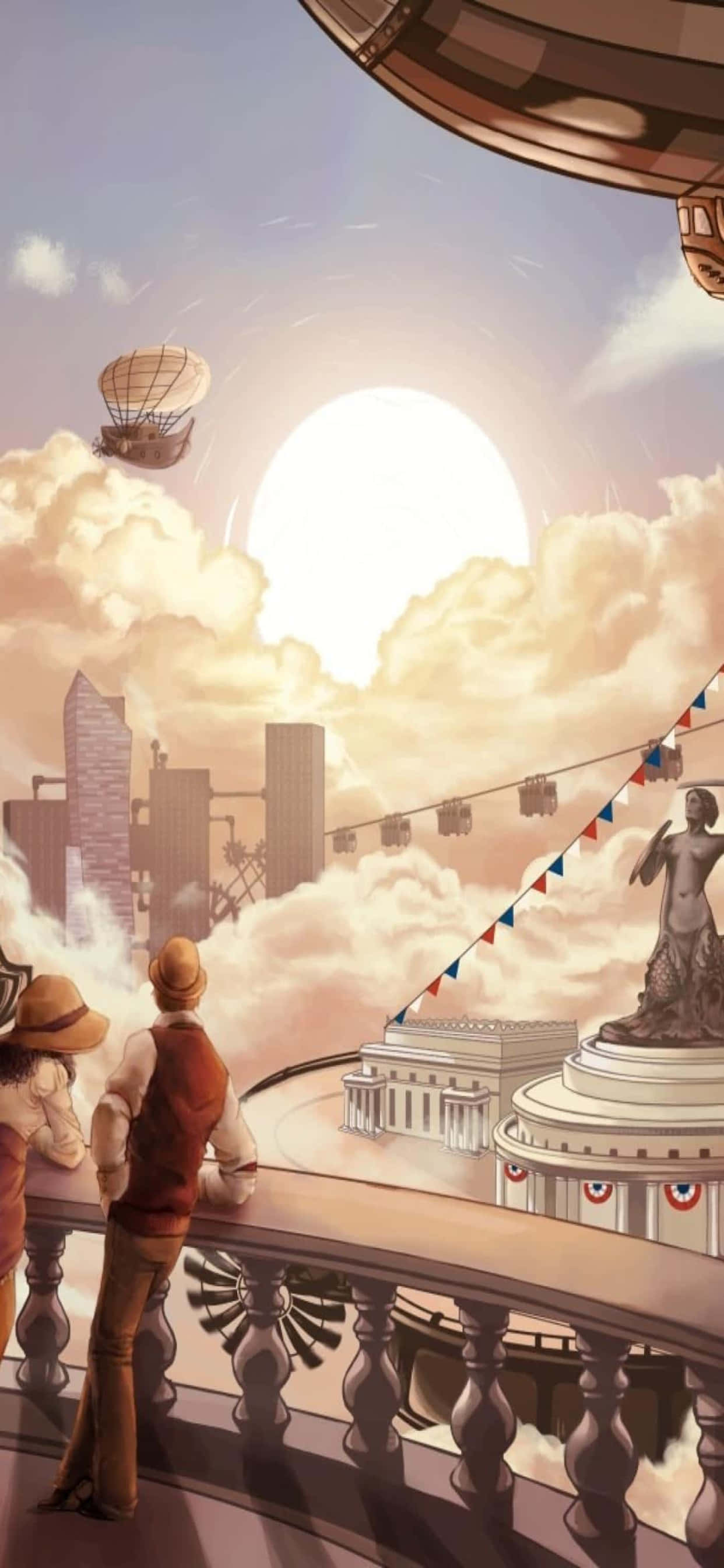 iPhone Xs Max Bioshock Infinite Portræt Himmel Baggrund Wallpapers
