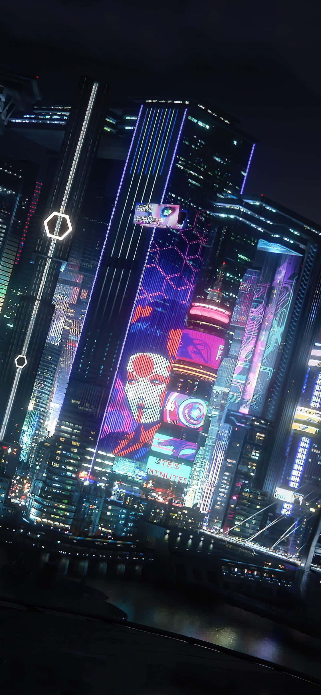 iPhone XS Max Cyberpunk 2077 Natby Baggrund Wallpapers