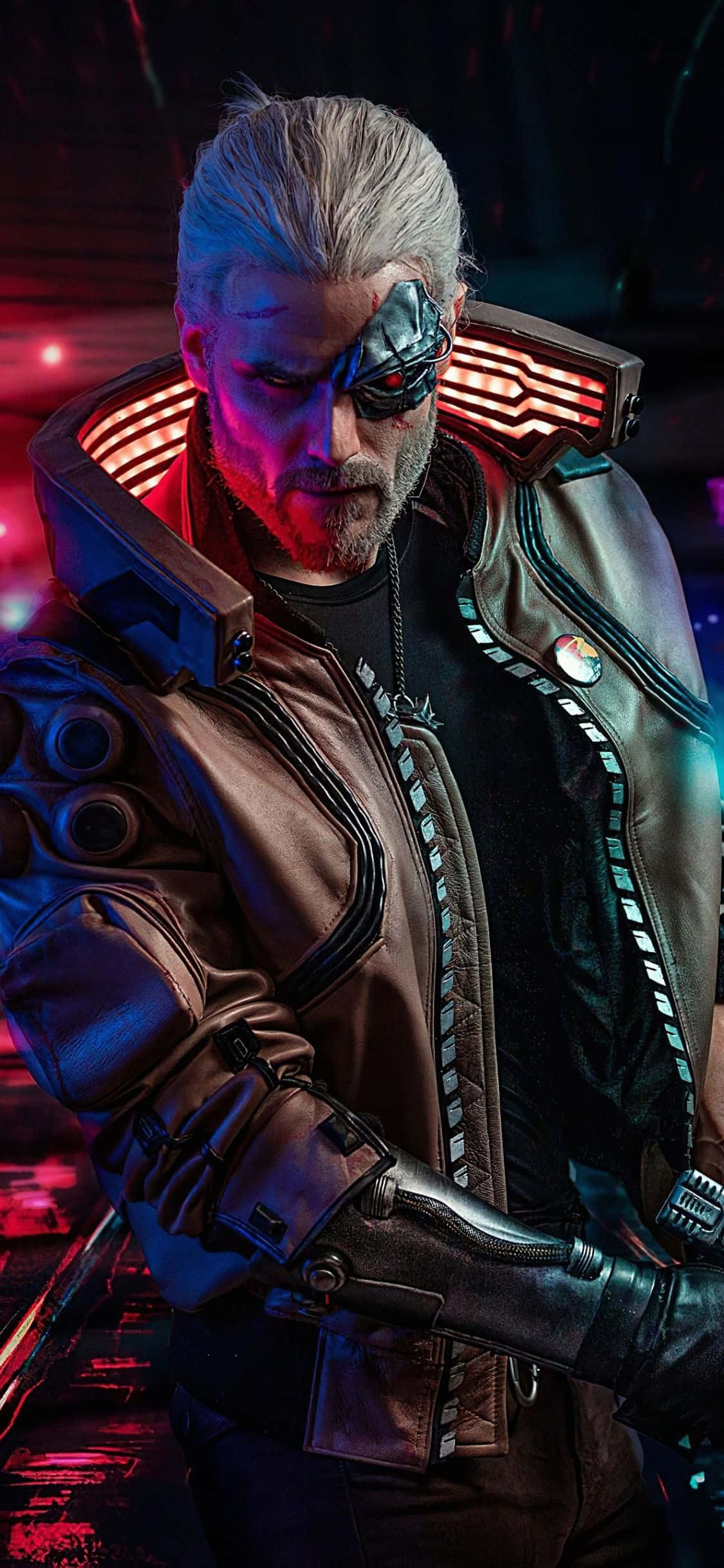iPhone XS Max Cyberpunk 2077 Geralt Cosplay Baggrund Wallpapers