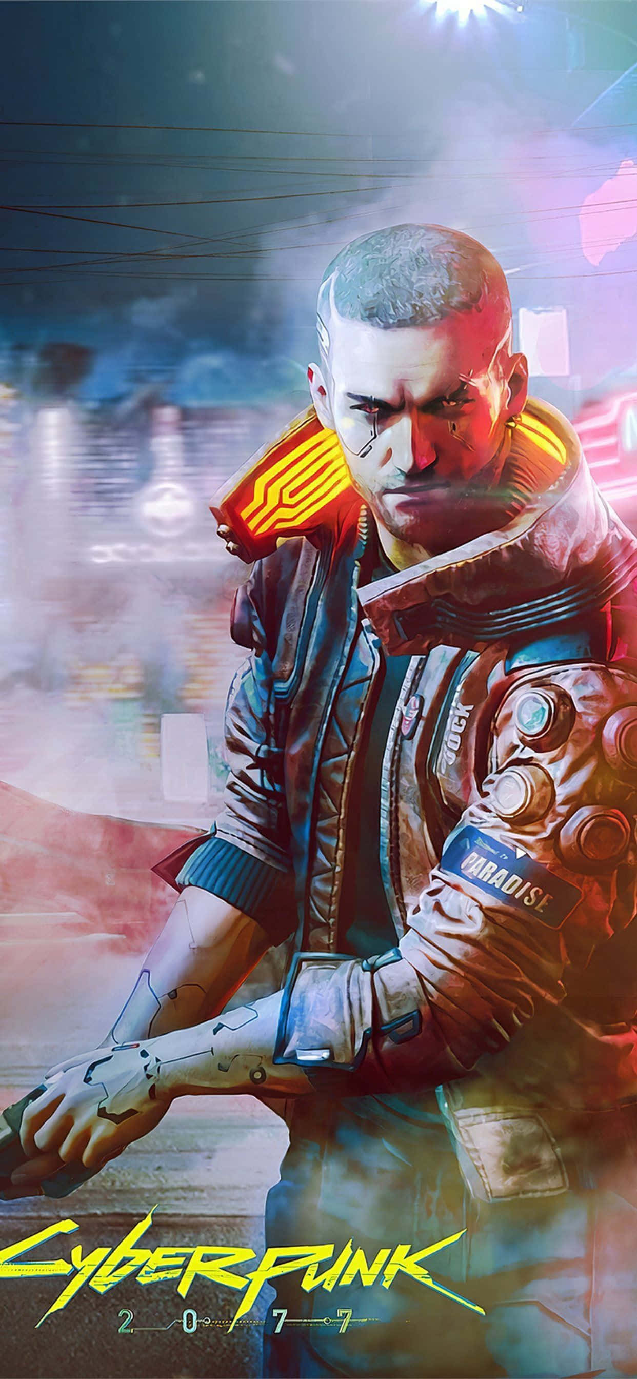 iPhone XS Max Cyberpunk 2077 Karakter Vincent Baggrund Wallpapers