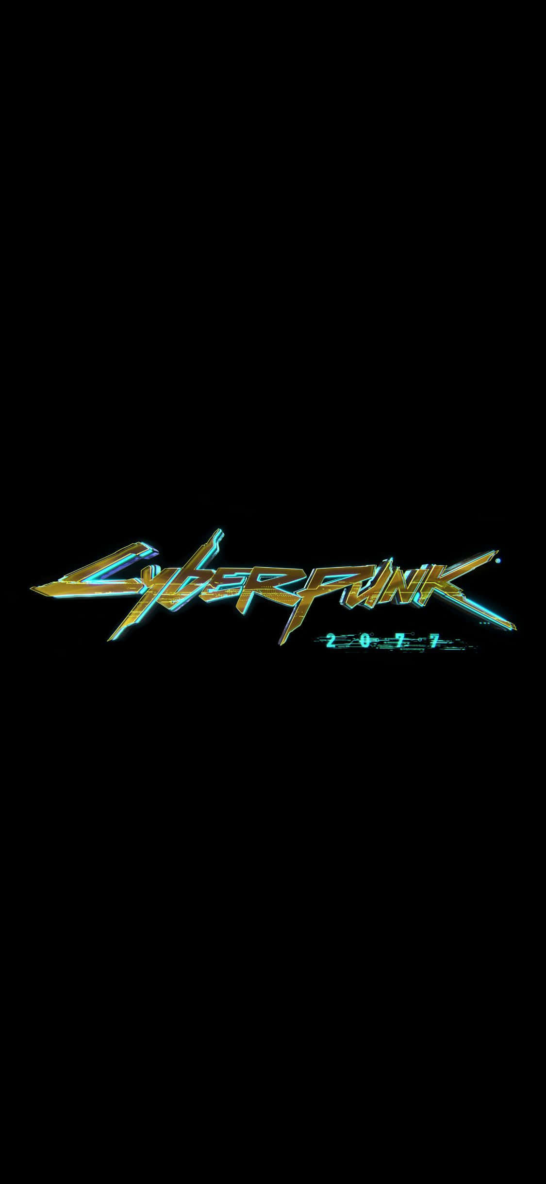 iPhone XS Max Cyberpunk 2077 Logo Sort Baggrund Wallpapers