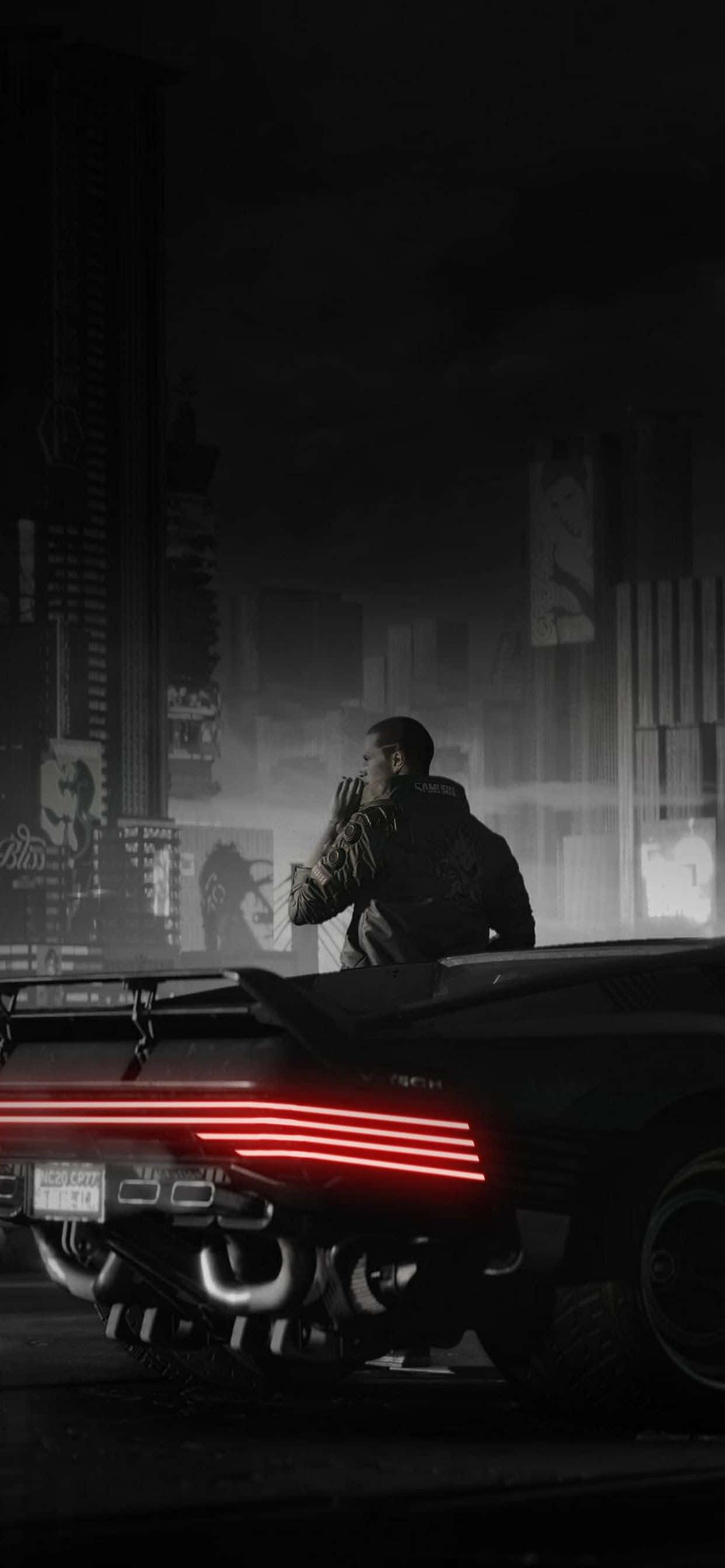 iPhone XS Max Cyberpunk 2077 Mørk Baggrund Wallpapers