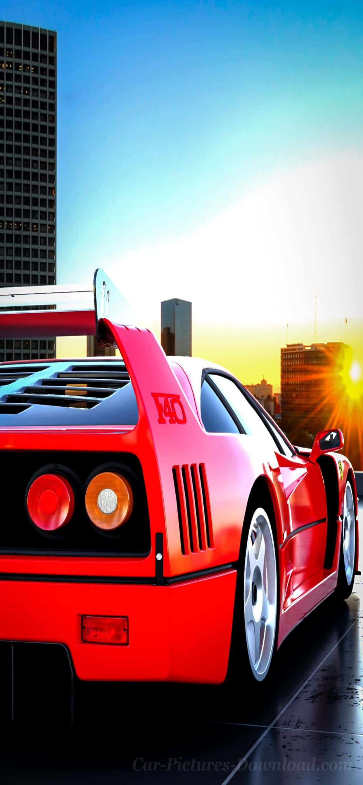 iPhone Xs Max Ferrari Baggrund Tegning Af En Rød Ferrari F40 Wallpapers