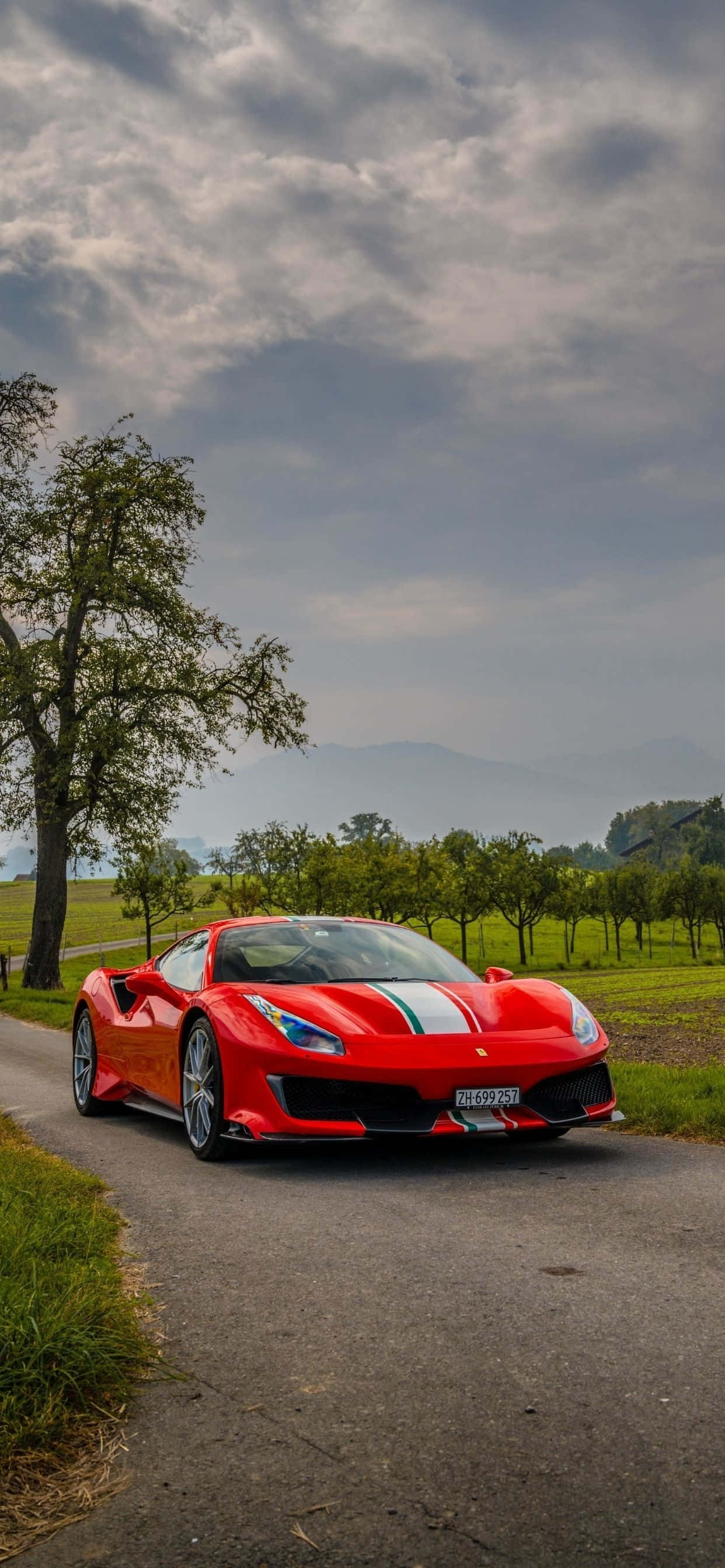 iPhone Xs Max Ferrari Baggrund Rød Ferrari 488 Pista Wallpapers