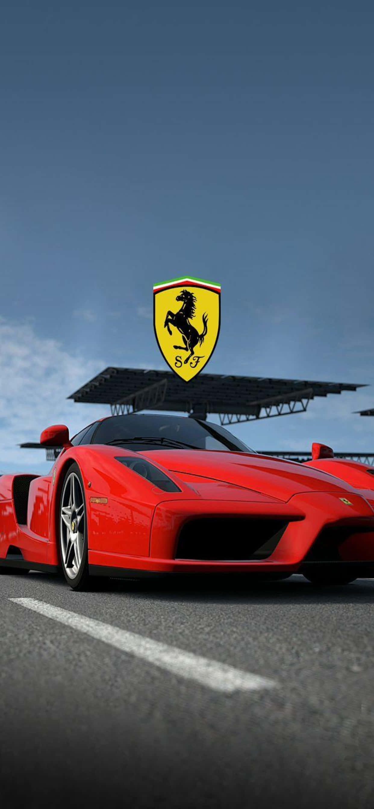 iPhone Xs Max Ferrari baggrund rød Ferrari Enzo med logo Wallpapers