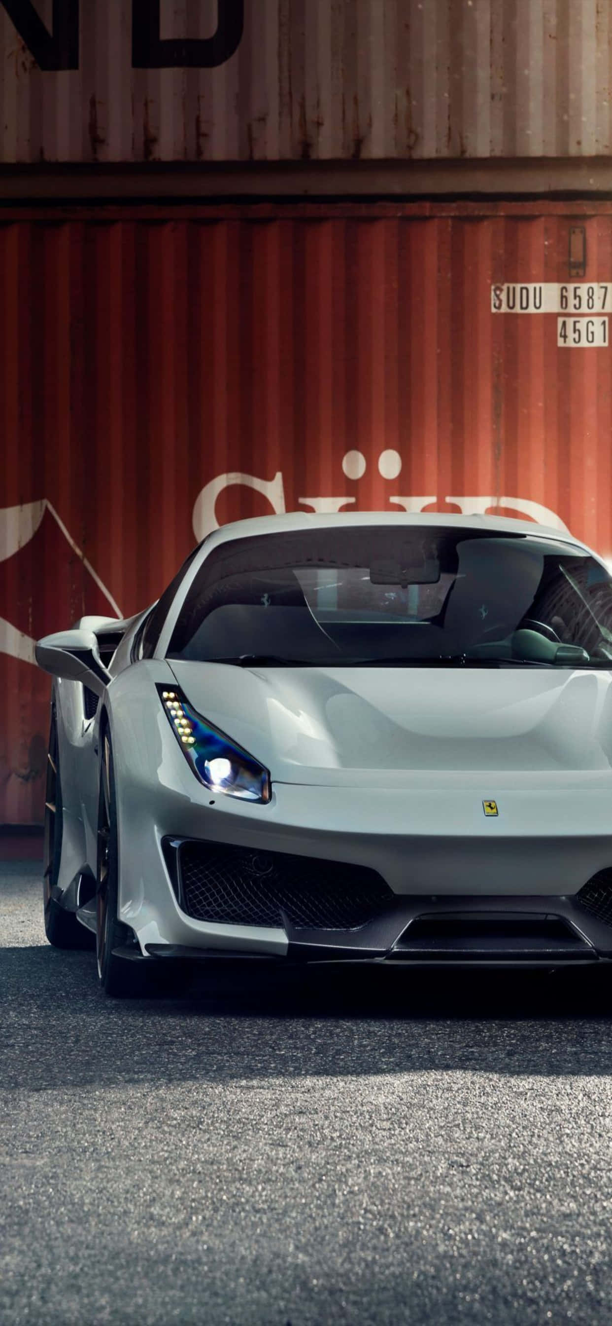 iPhone Xs Max Ferrari Baggrund En Grå Ferrari 488 Pista Wallpapers