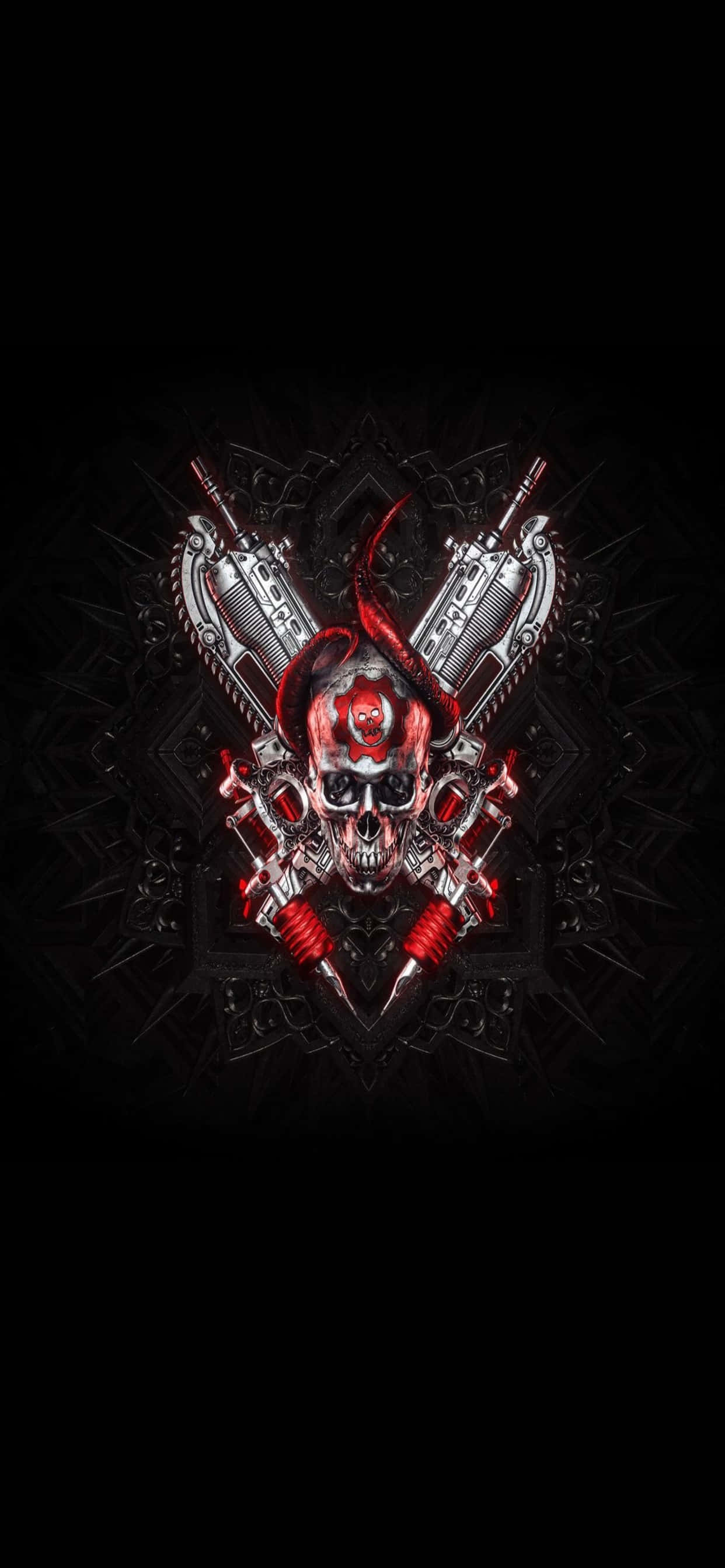 iPhone XS Max Gears Of War 5 Symmetrisk Logo Baggrund Wallpapers