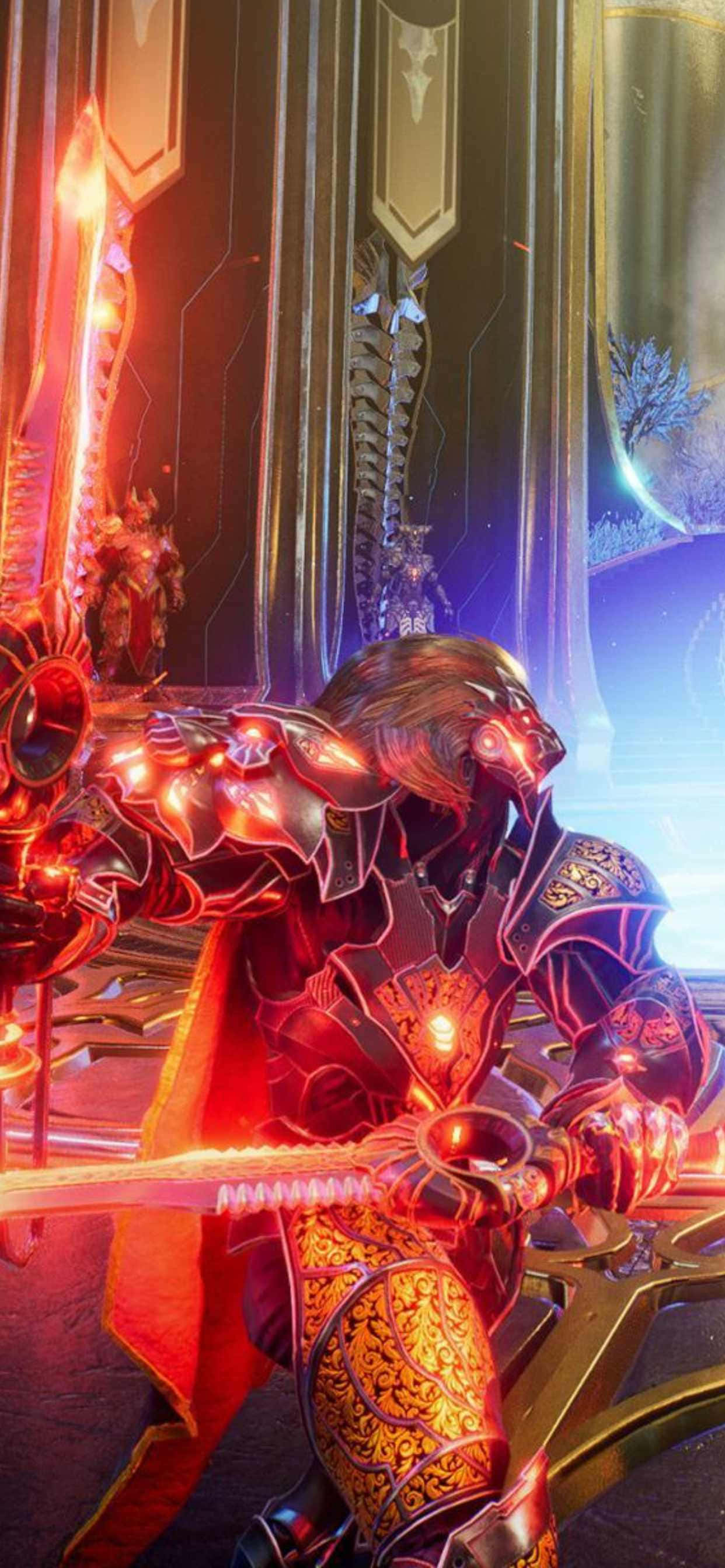 iPhone Xs Max Godfall Silvermane Dobbelsværd Baggrund Wallpapers