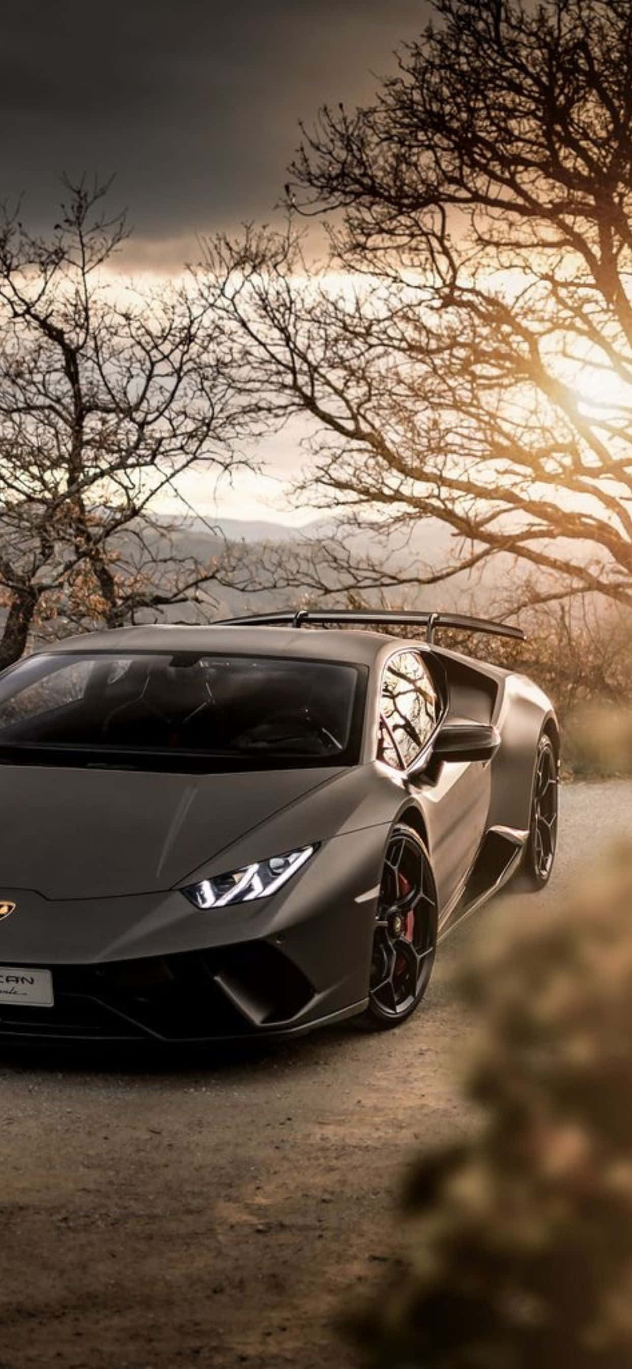 iPhone XS Max Lamborghini Grå Huracan Baggrund Wallpapers