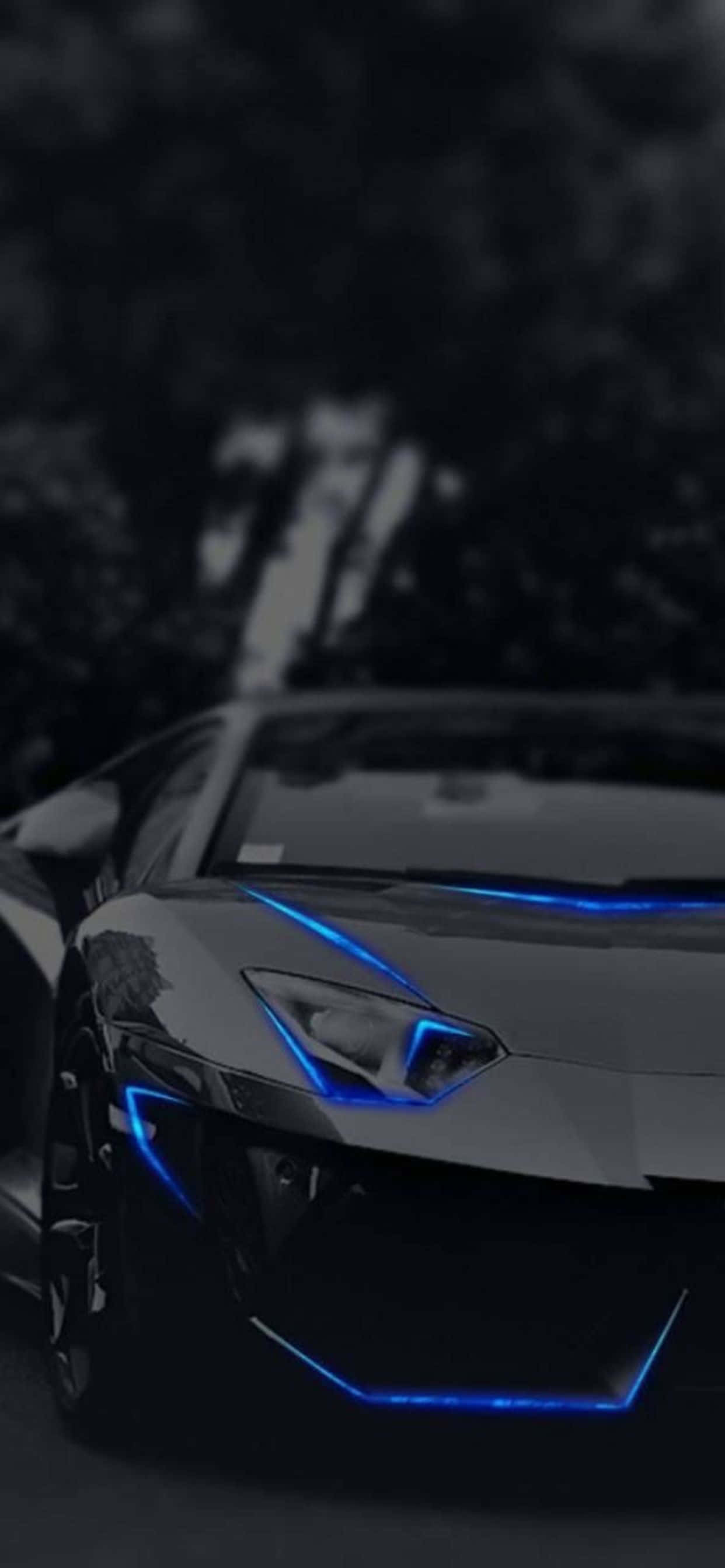 iPhone XS Max Lamborghini blå baggrund Wallpapers