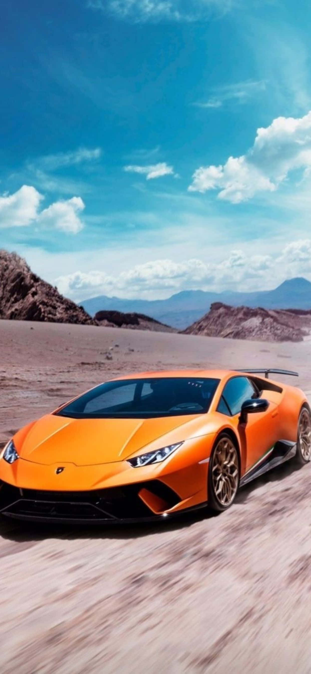 iPhone XS Max Lamborghini Orange Huracan EVO Baggrund Wallpapers