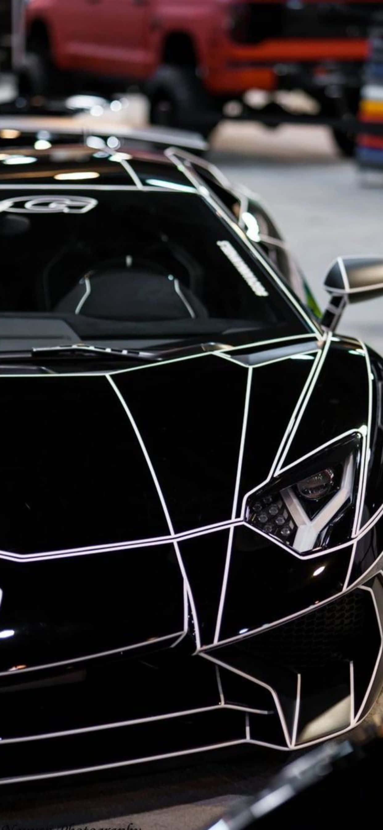 iPhone XS Max Lamborghini Blank Sort Baggrund Wallpapers