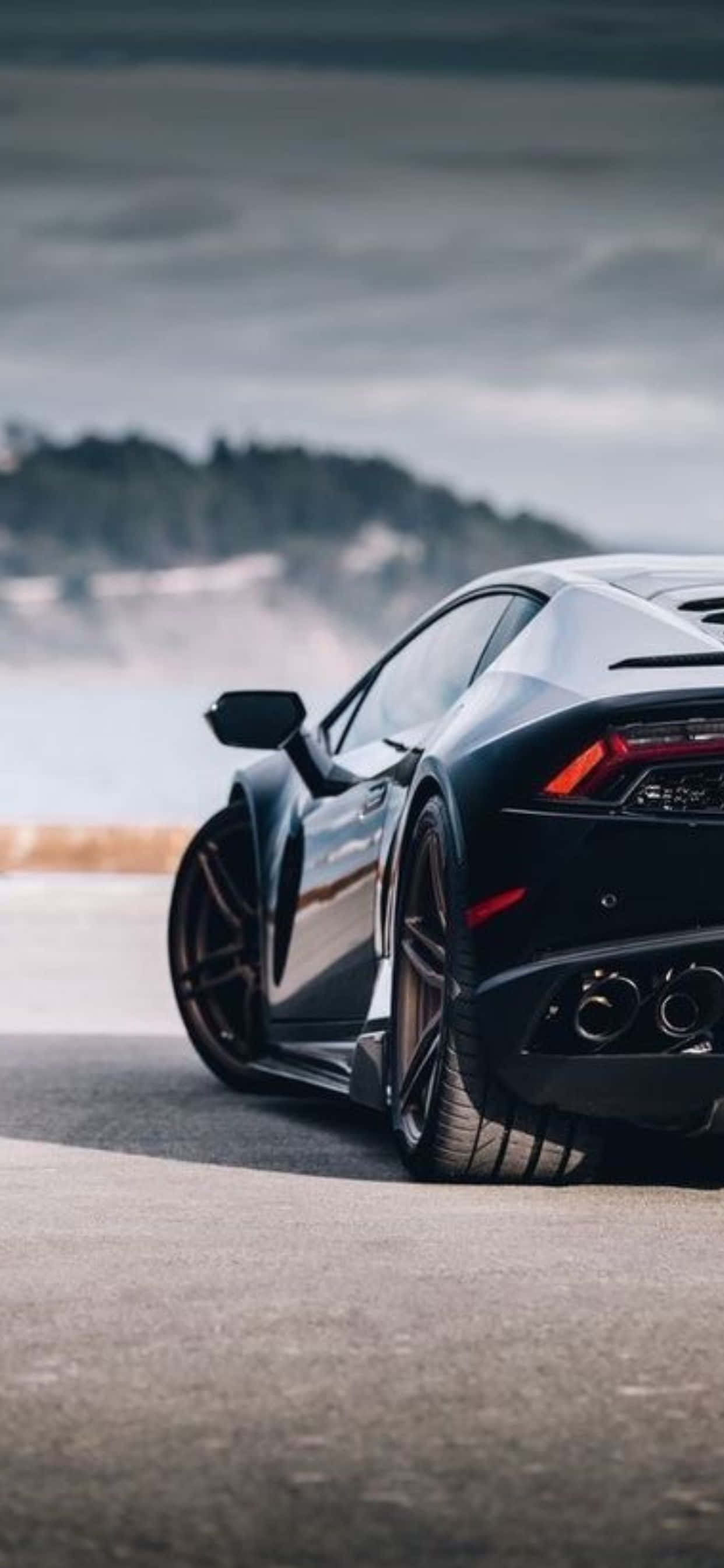 iPhone XS Max Lamborghini Huracan Sort Baggrund Bagfra Wallpapers