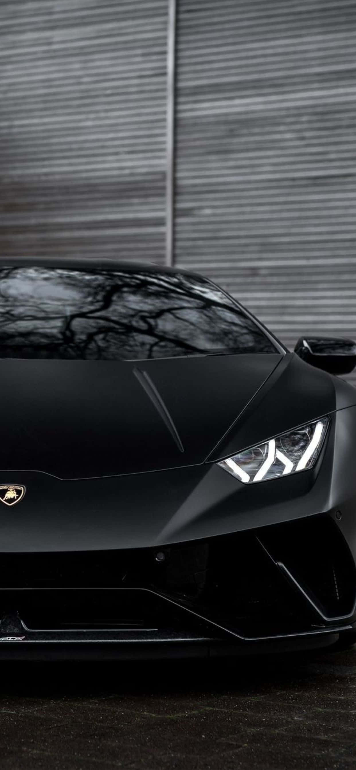 iPhone XS Max Lamborghini Mat Sort Baggrund Wallpapers