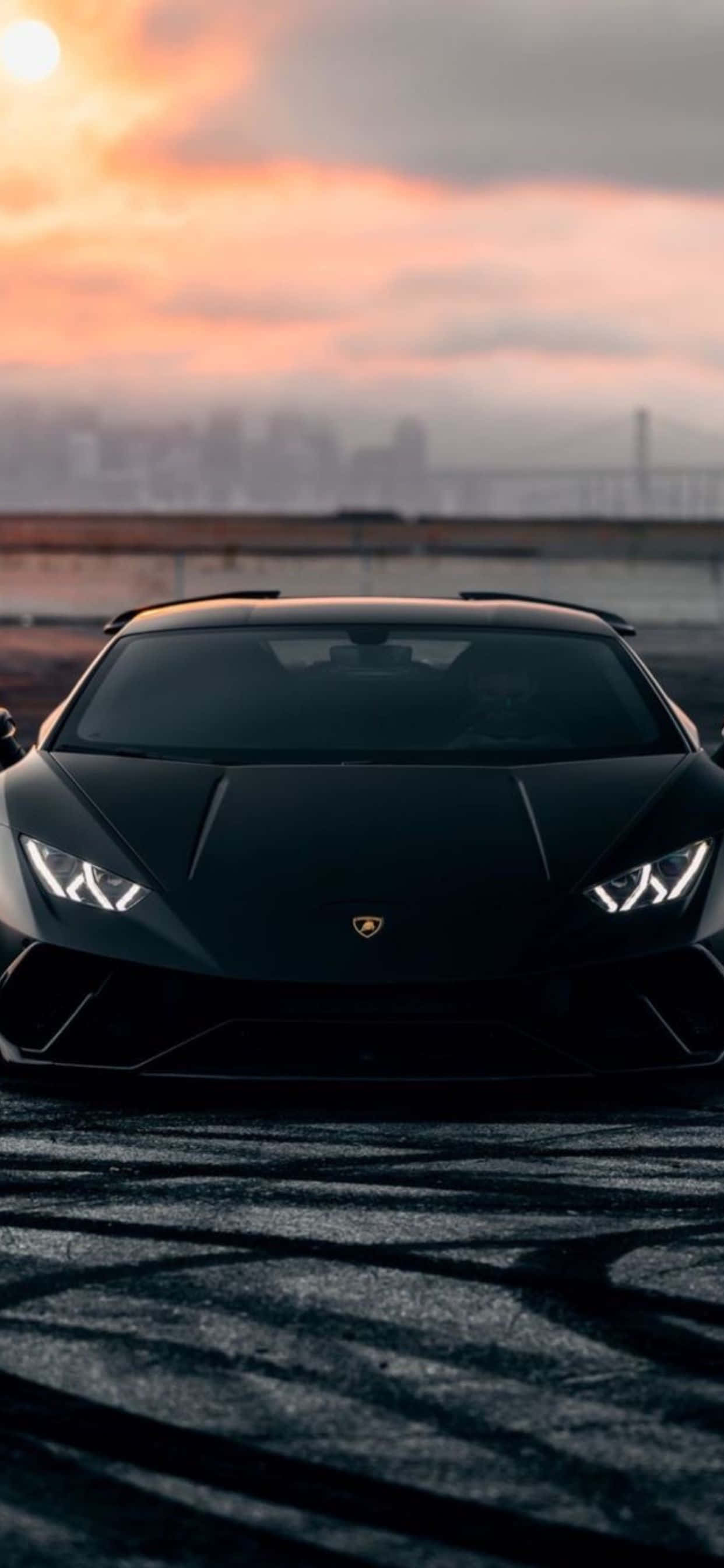 iPhone XS Max Lamborghini Sort Huracan Baggrund Wallpapers