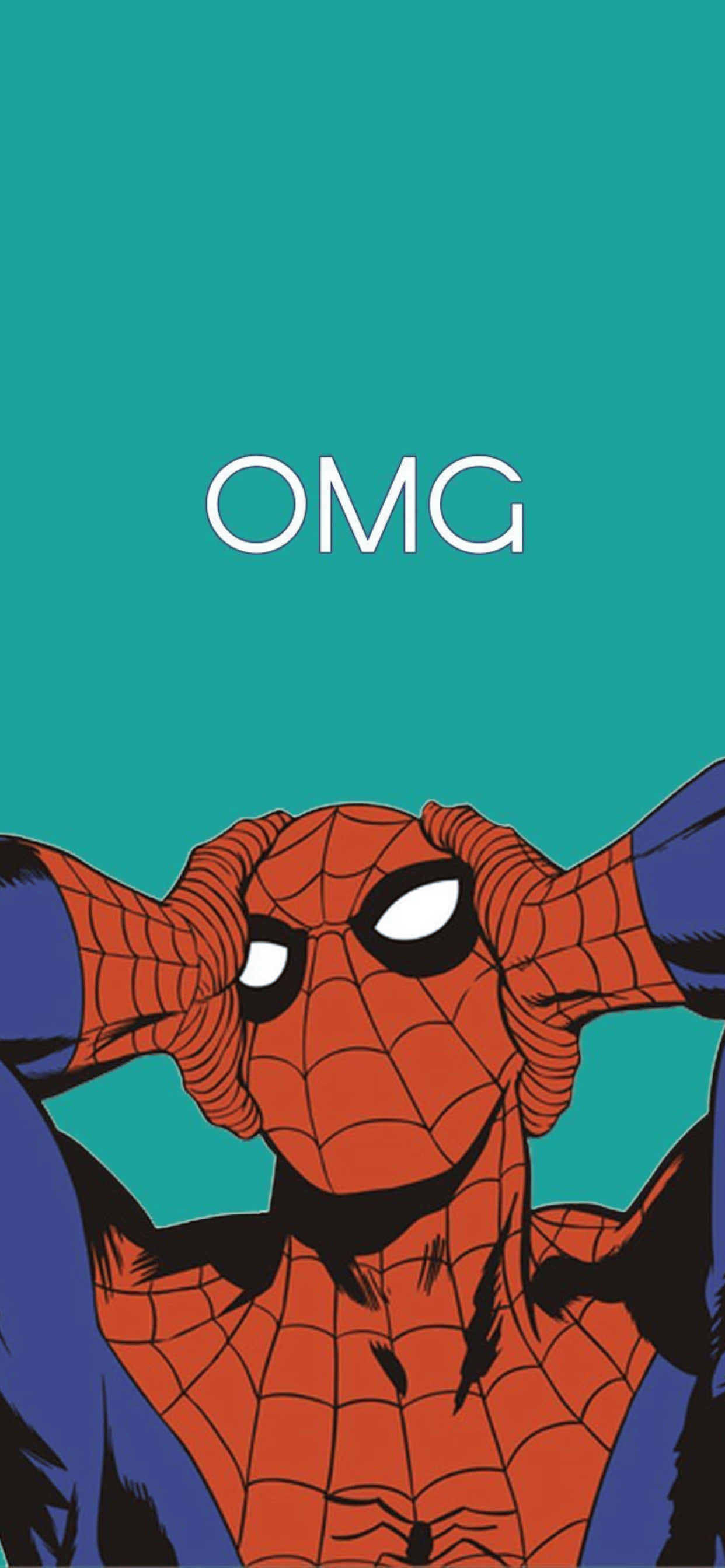 iPhone XS Max Marvel Spiderman Blågrøn Baggrund Wallpapers